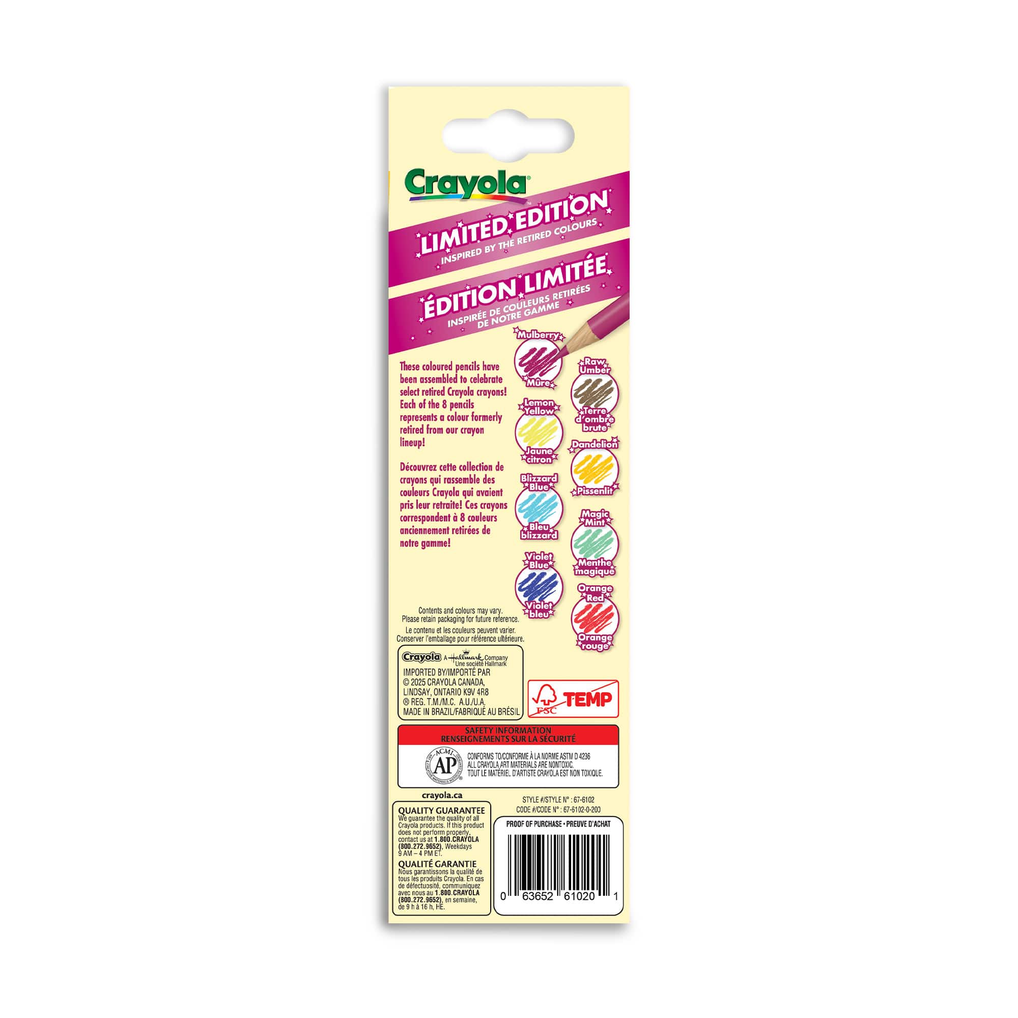 Crayola&#xAE; Limited Edition Retired Coloured Pencils, 8ct.