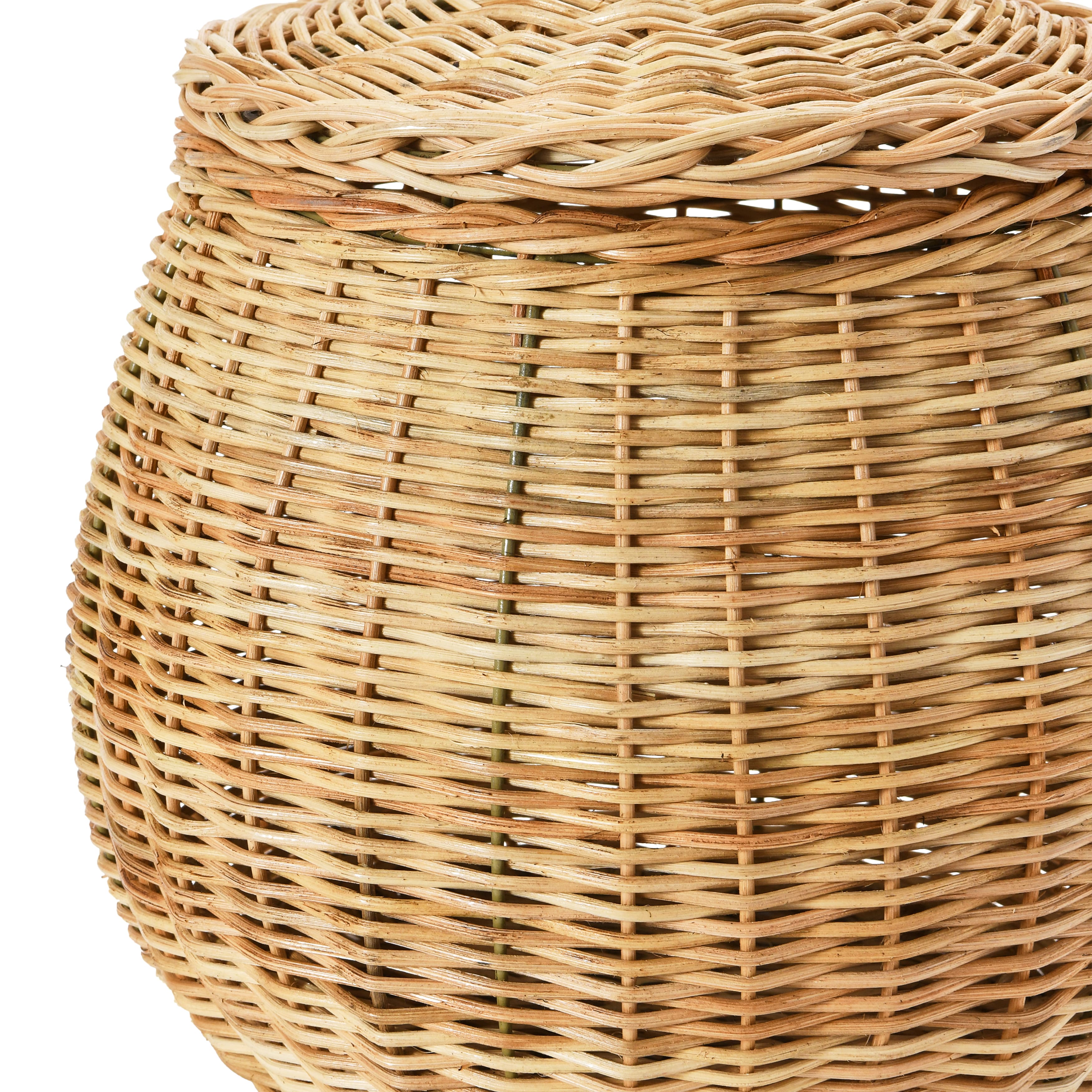 Hand-Woven Wicker Baskets with Lids Set