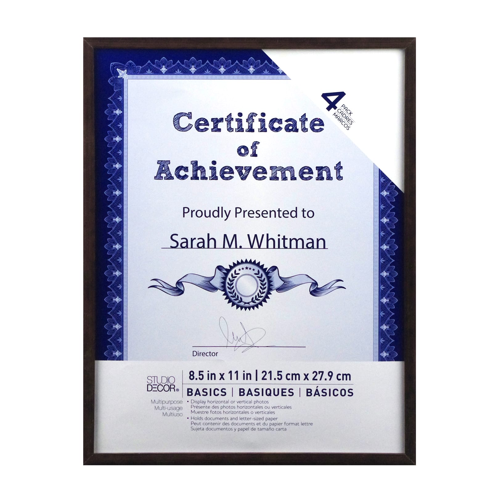 4 Pack Basics 8.5" x 11" Multipurpose Wall Frames by Studio Décor®