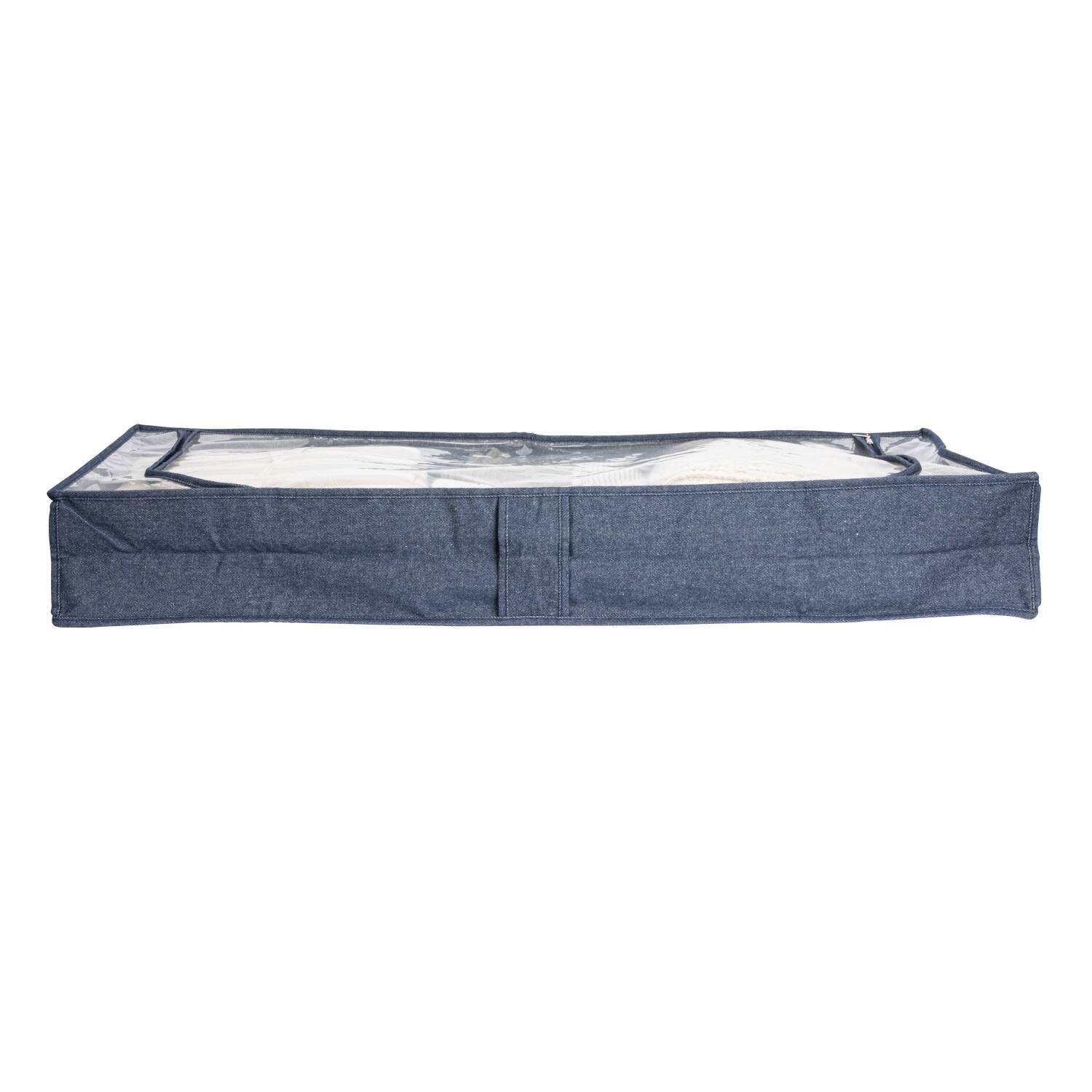 Household Essentials 41" Denim Blue Under the Bed Storage Chest