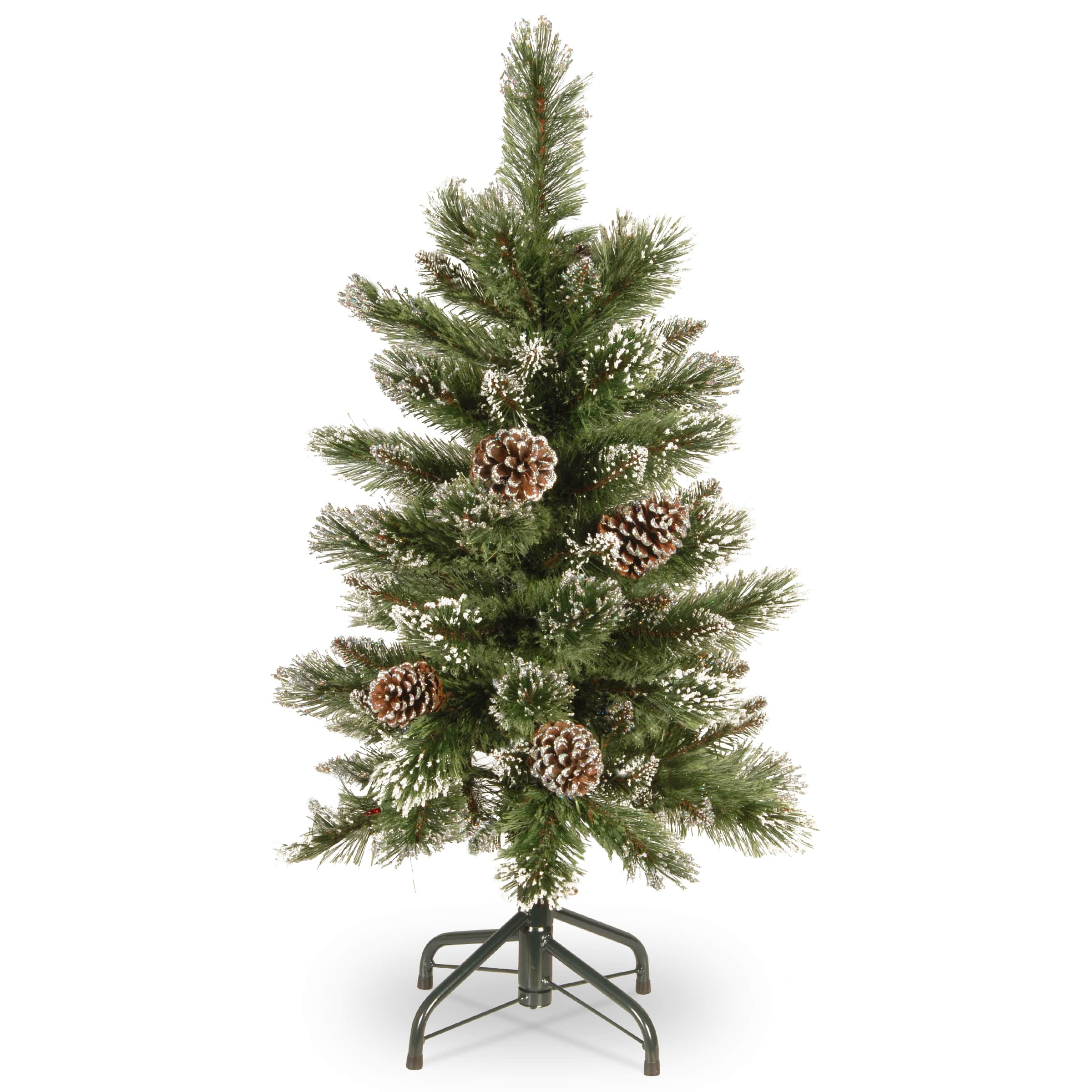 3ft. Pre-Lit Glittering Pine Artificial Christmas Tree, Multicolor ...