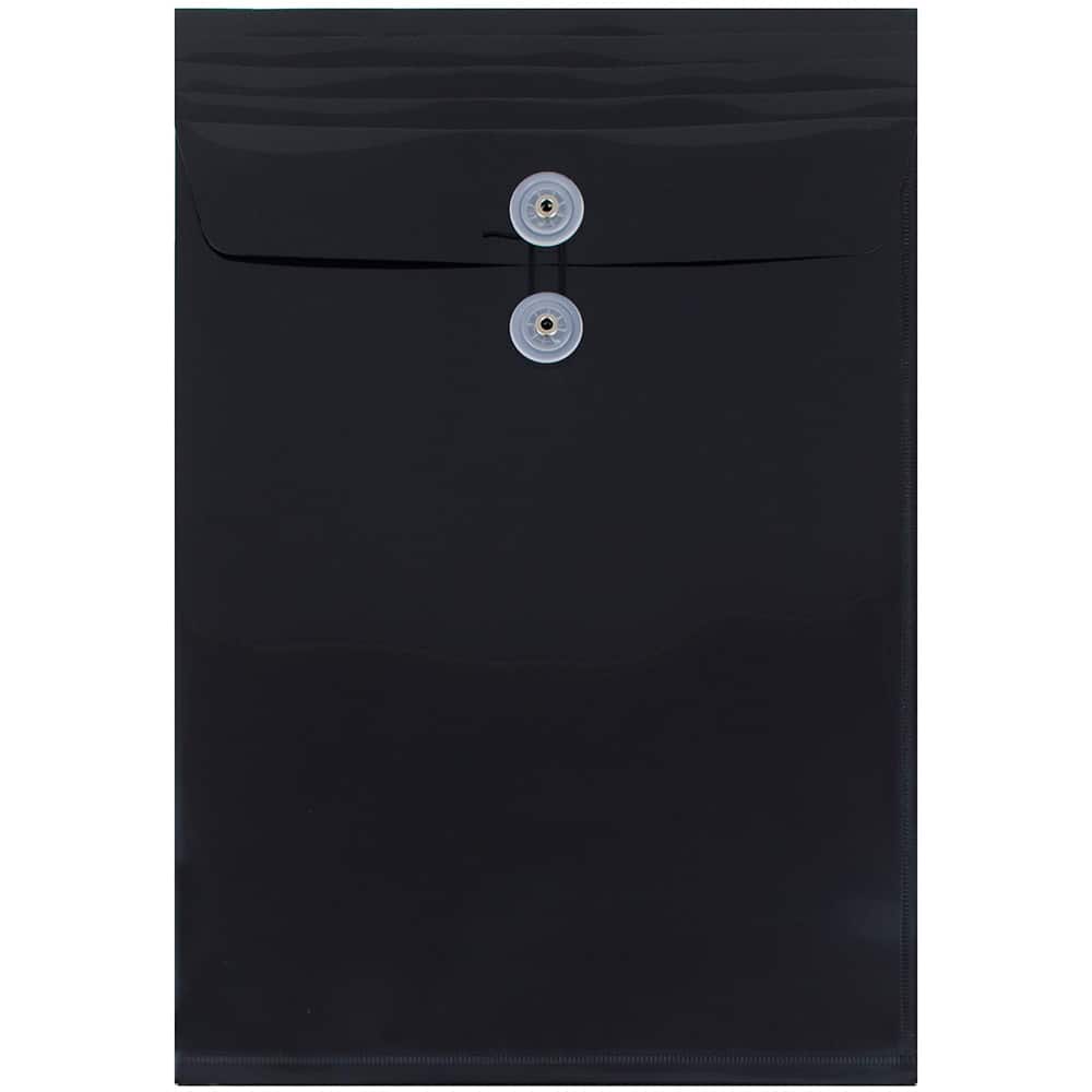 JAM Paper Legal Size Plastic Envelopes with Button & String Tie Closure, 12ct.