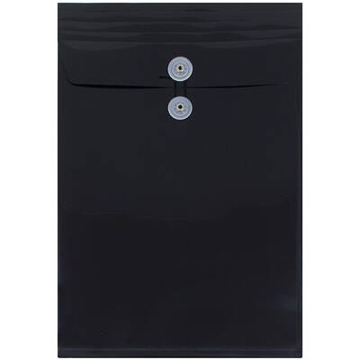 JAM Paper Legal Size Plastic Envelopes with Button & String Tie Closure,  12ct.