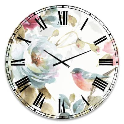 Designart 'Beautiful Bird Romance I Traditional Wall Clock | Michaels