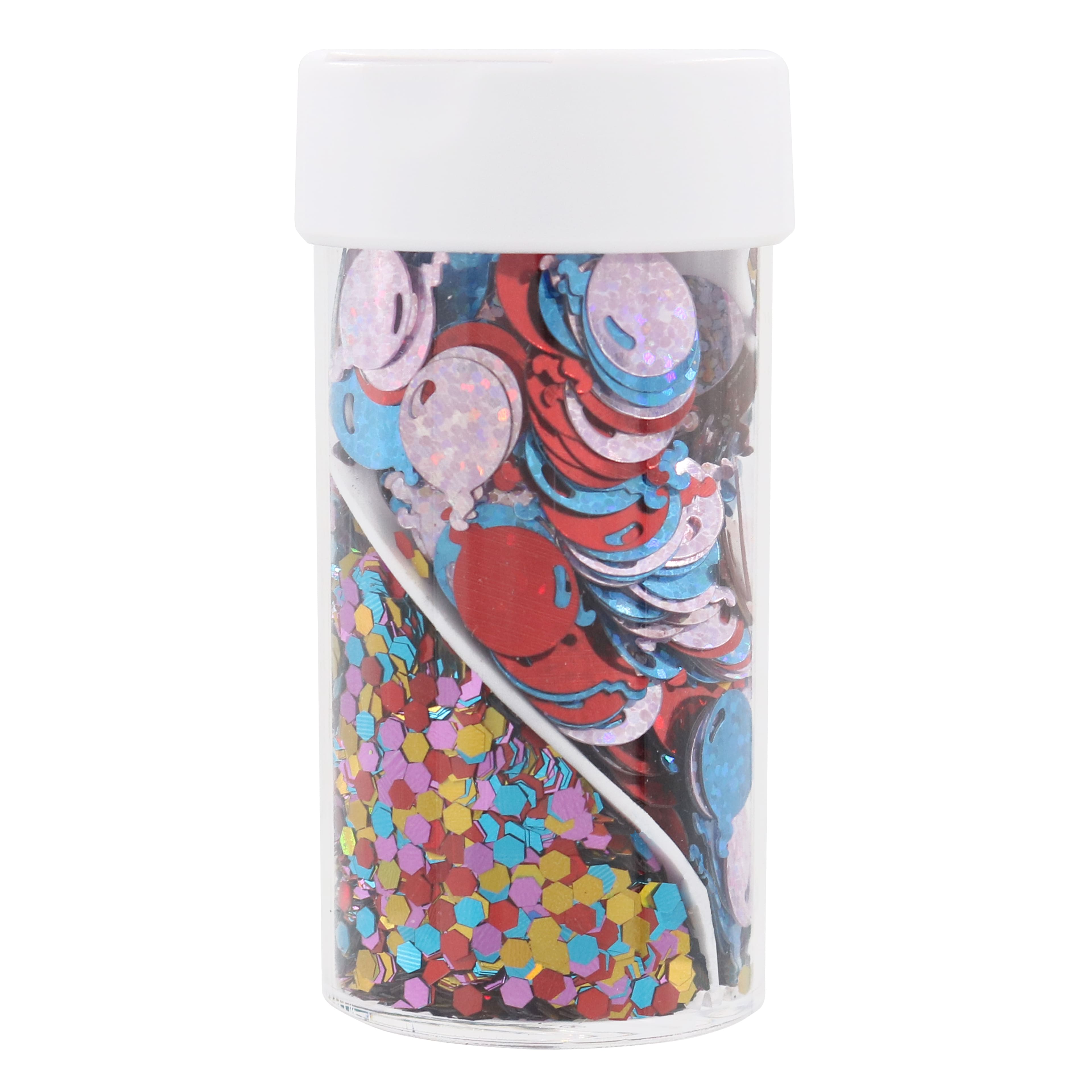 12 Pack: Let&#x27;s Party Shaped Glitter Swirl Jar by Creatology&#x2122;