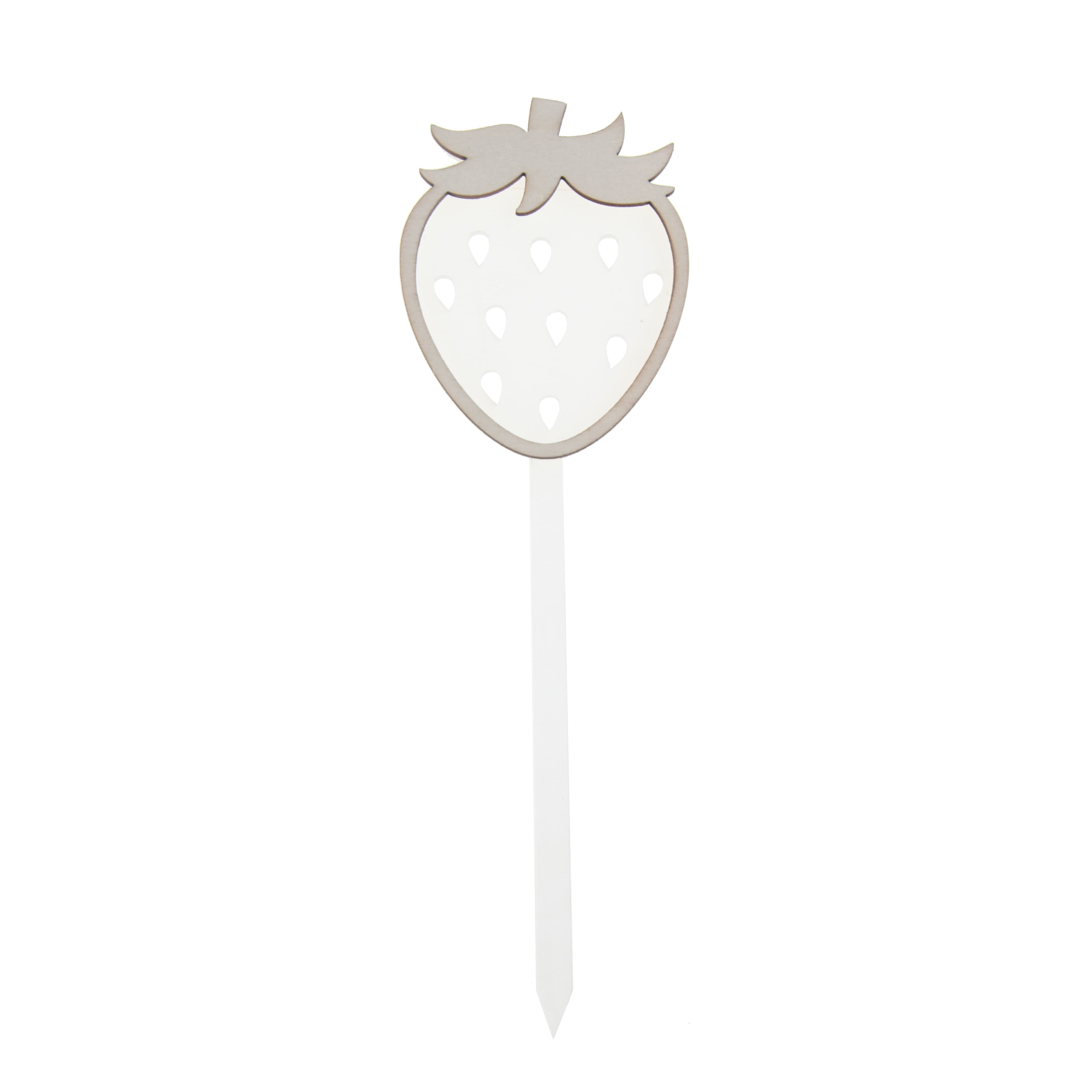 7.5&#x22; Unfinished Plywood &#x26; Acrylic Strawberry Plant Pick by Make Market&#xAE;