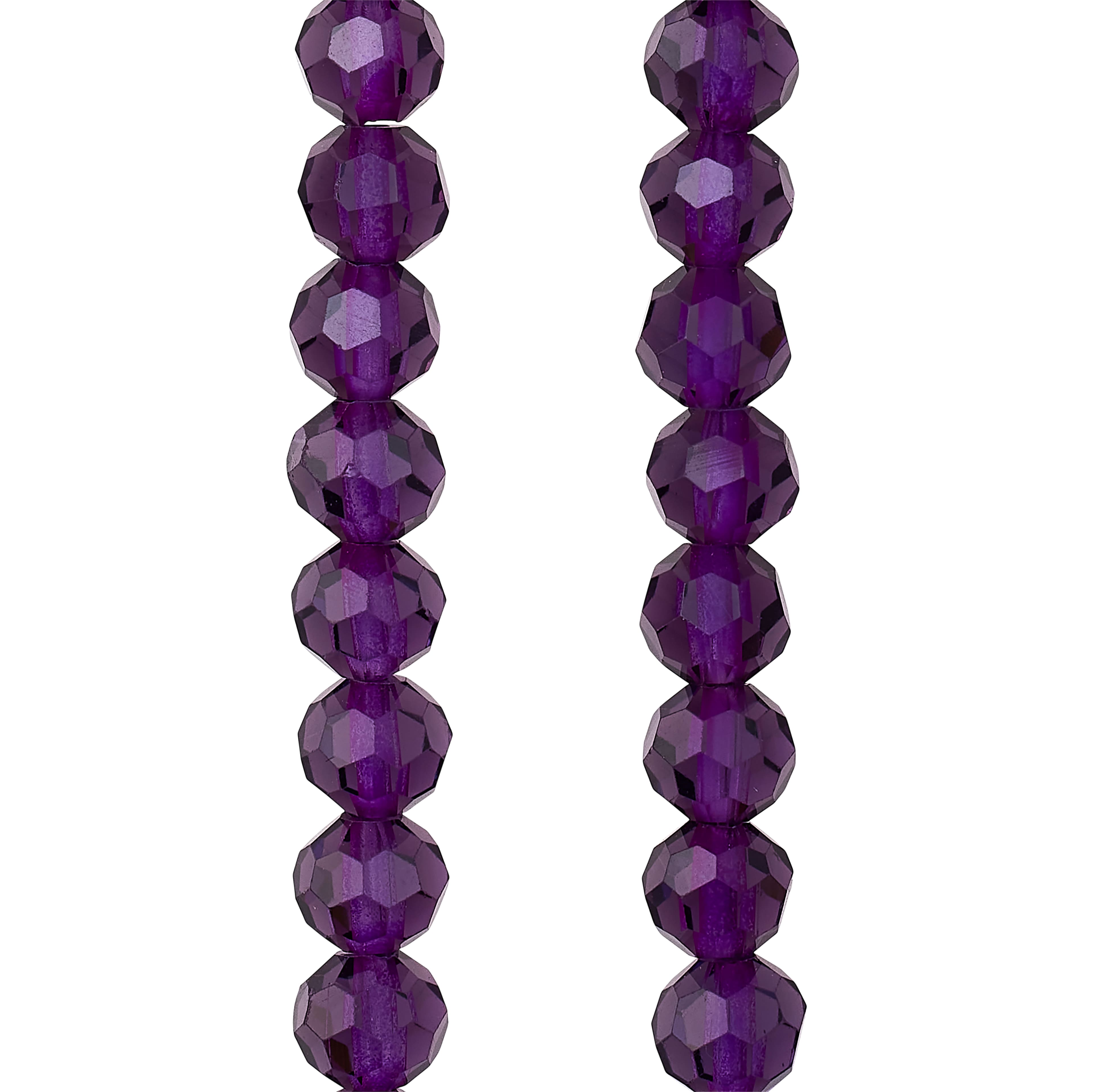 12 Pack: Purple Glass Faceted Round Beads, 6mm by Bead Landing™