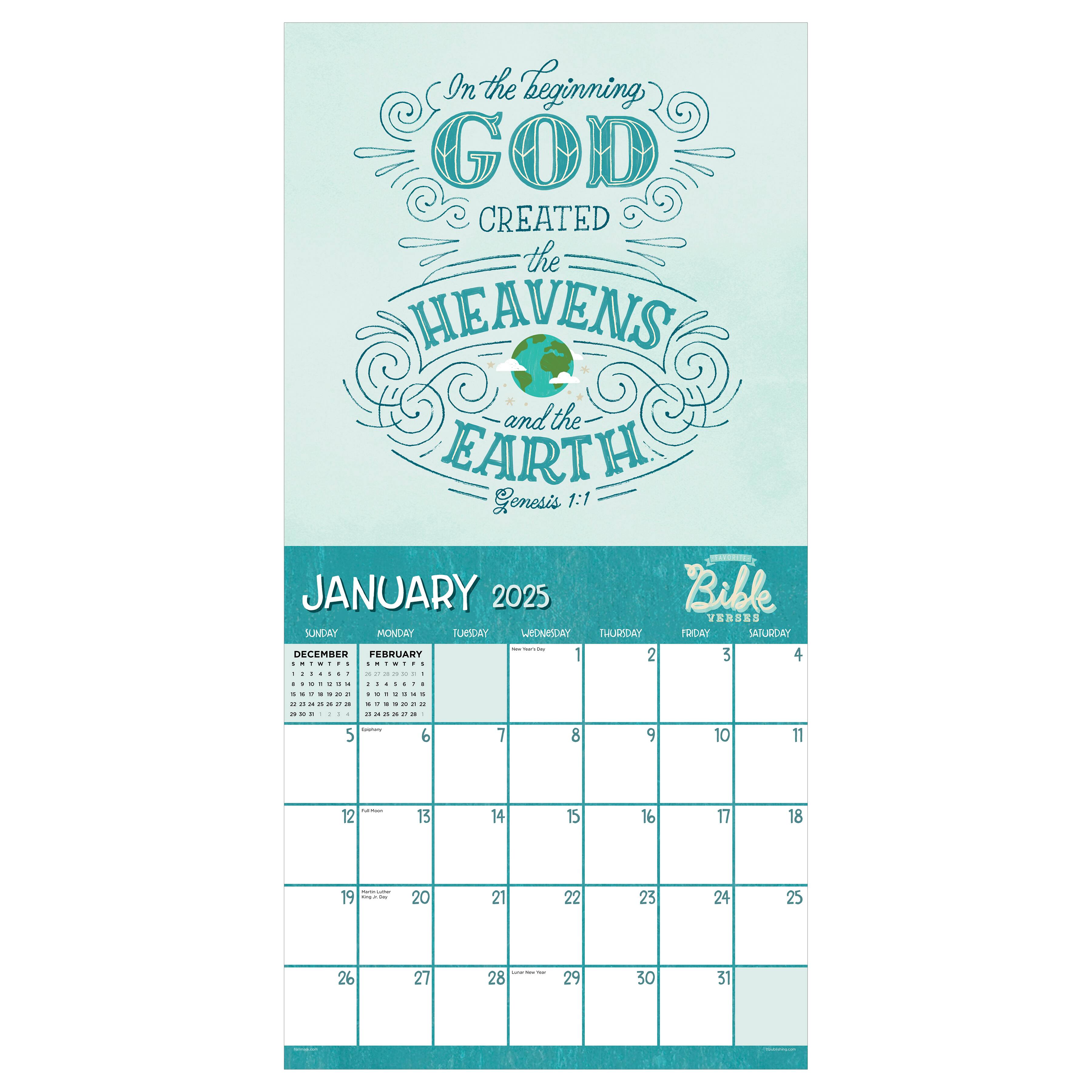 TF Publishing 2025 Bible Verses Wall Calendar