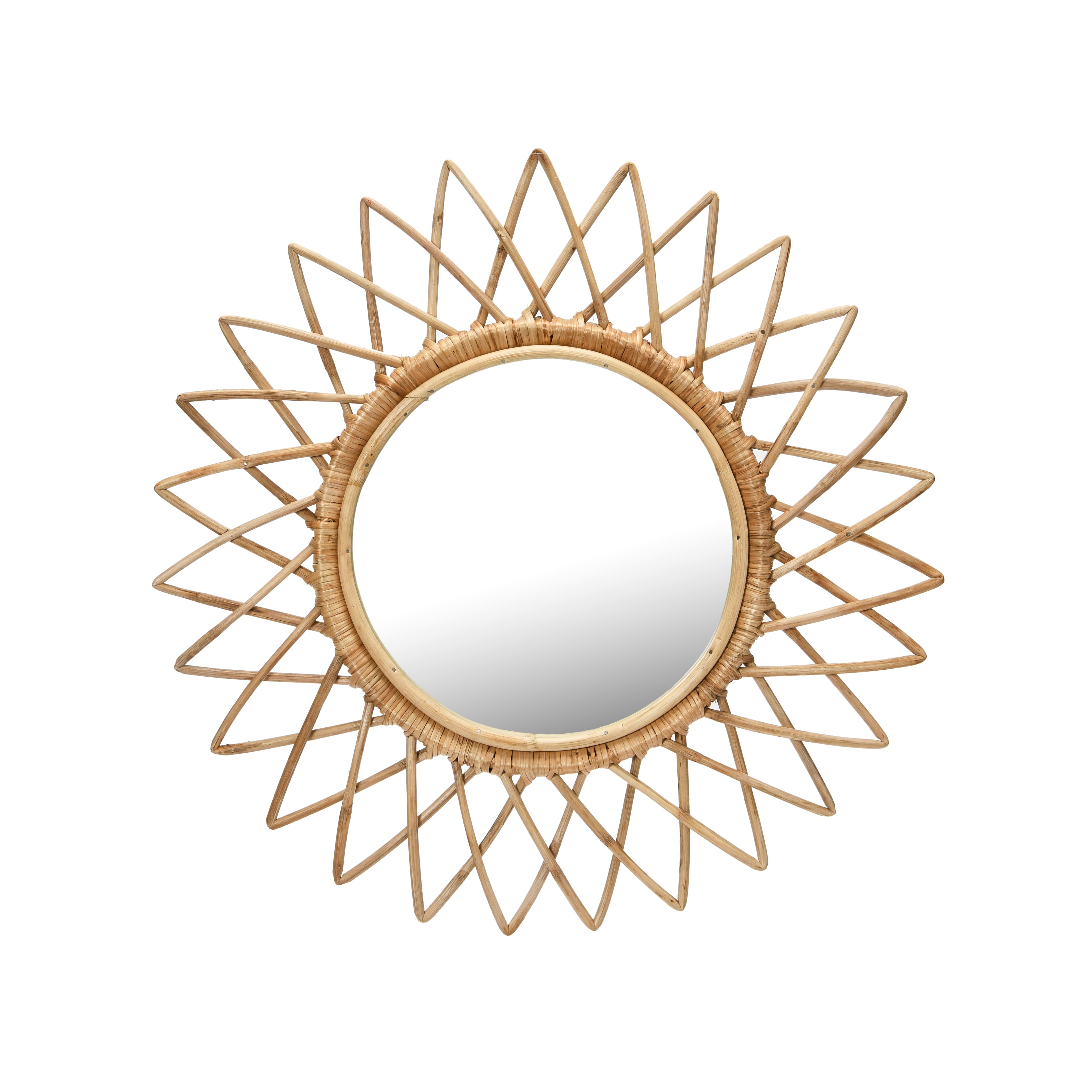 Hello Honey® Natural Round Cane Sunburst Wall Mirror