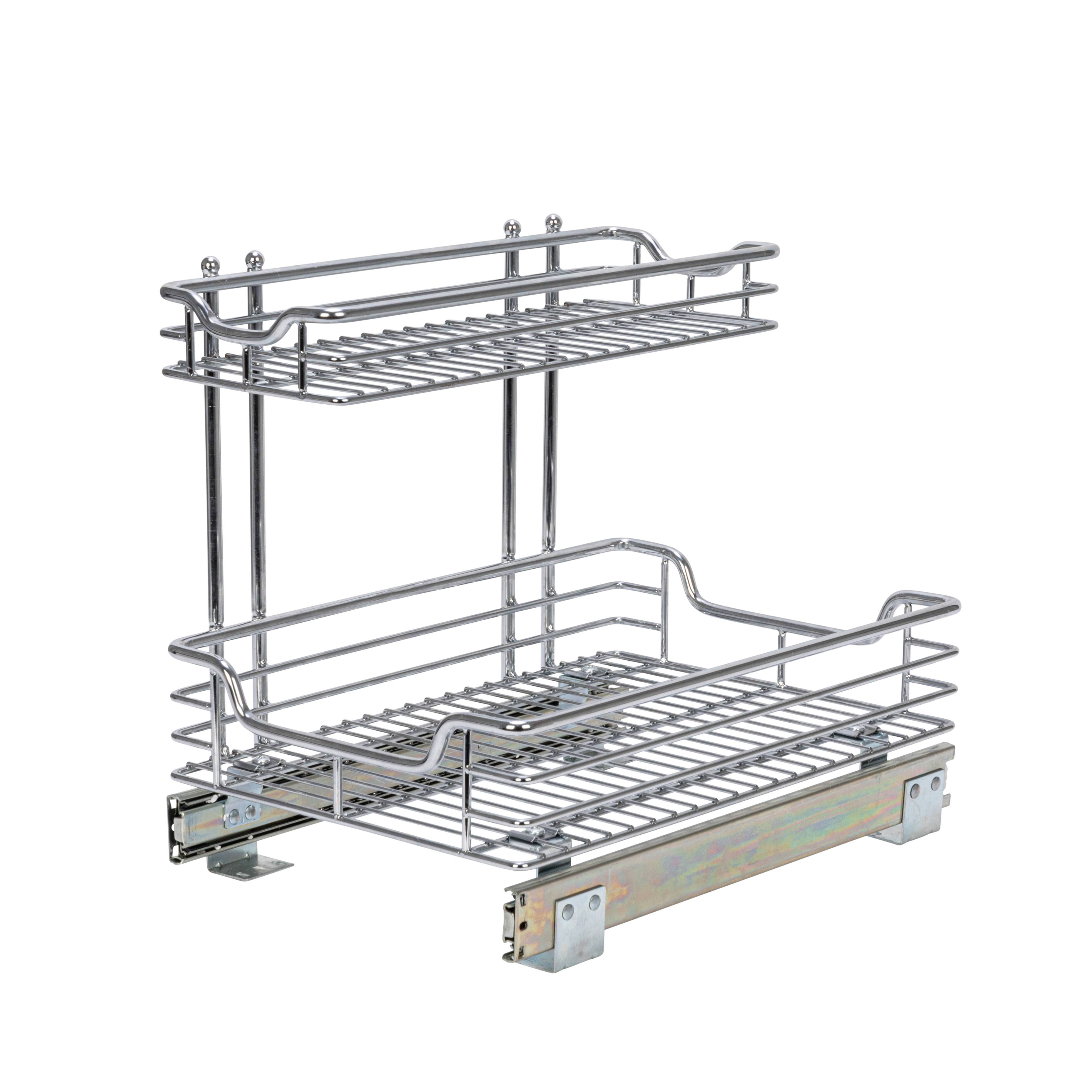 Household Essentials Glidez Chrome 2-Tier Cabinet Organizer