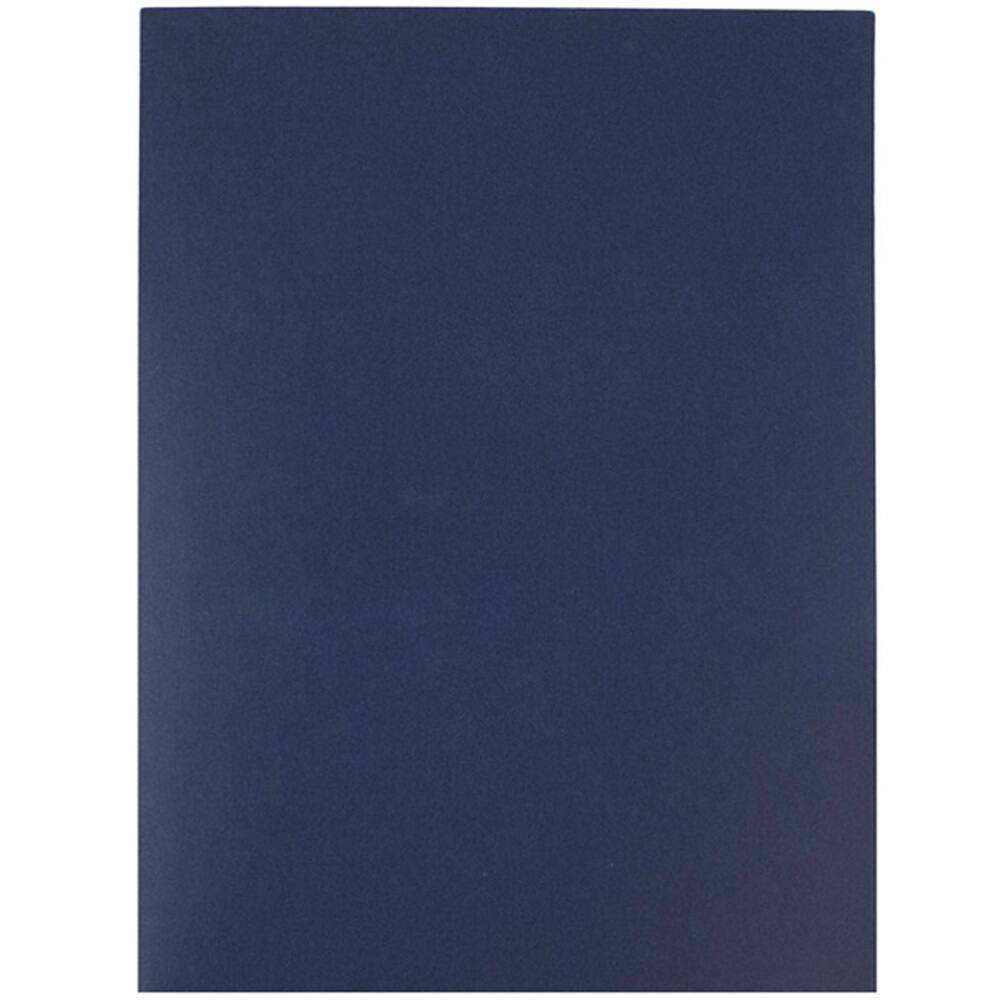 JAM Paper Navy Blue 2-Pocket Textured Linen Business Folders, 50ct.
