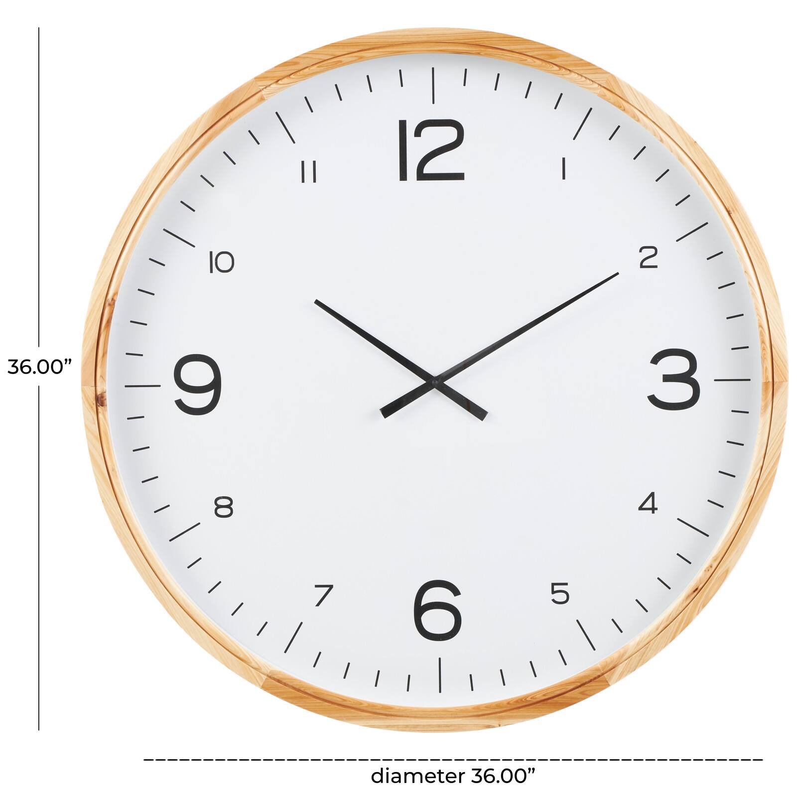 36&#x22; Light Brown Framed Wall Clock