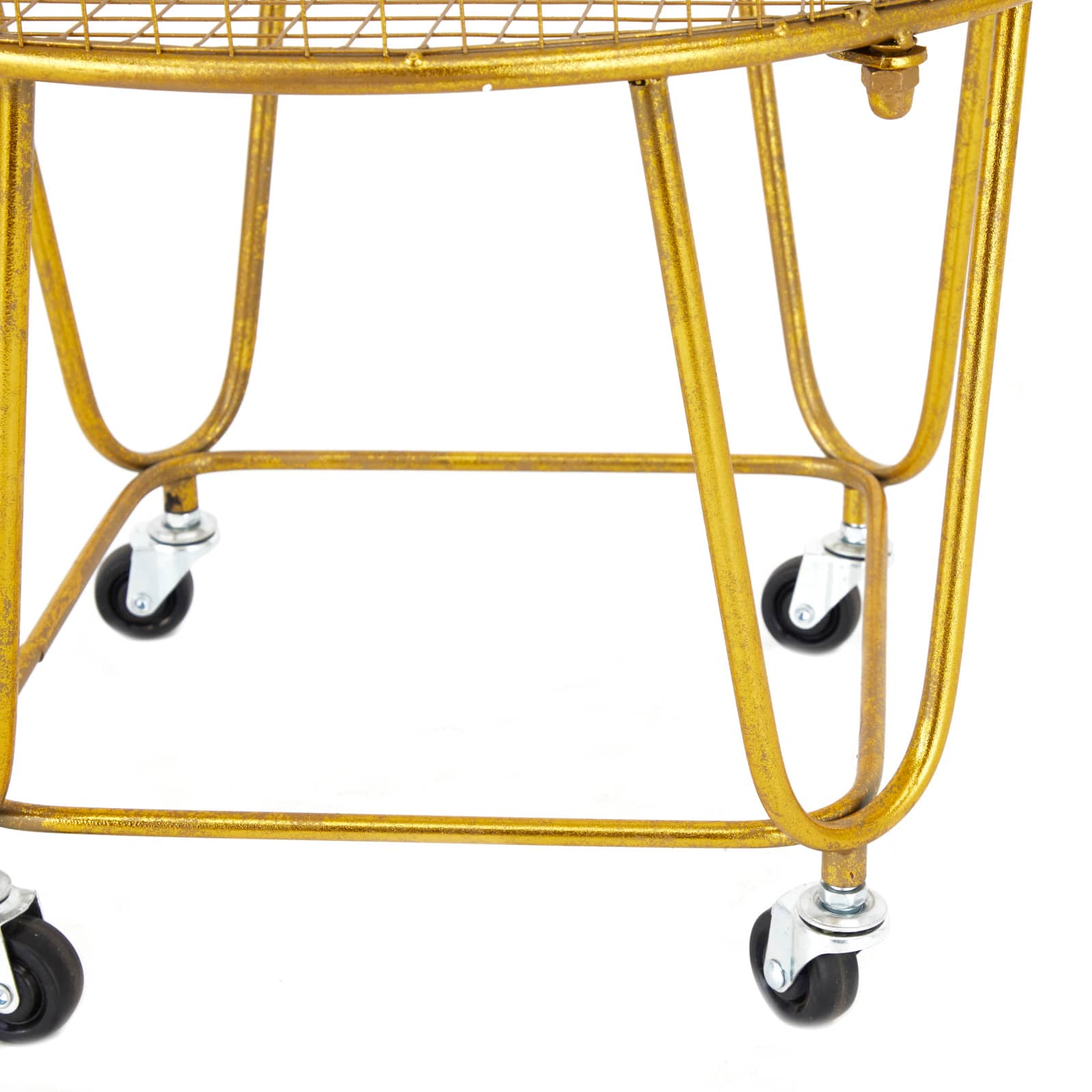 Gold Iron Glam Storage Cart, 25&#x22; x 18&#x22; x 18&#x22;