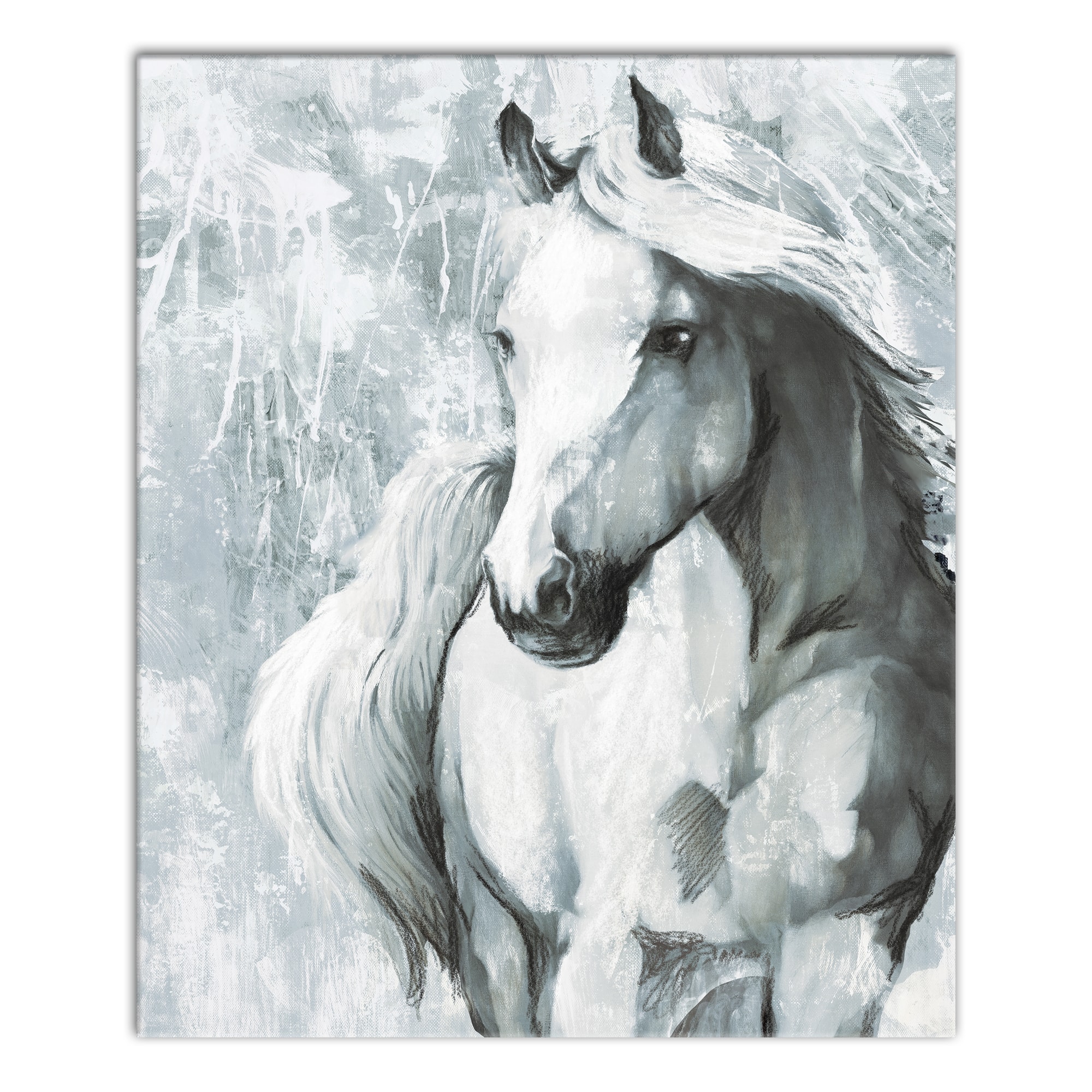 Blue Gray Horse 20&#x22; x 24&#x22; Canvas Wall Art