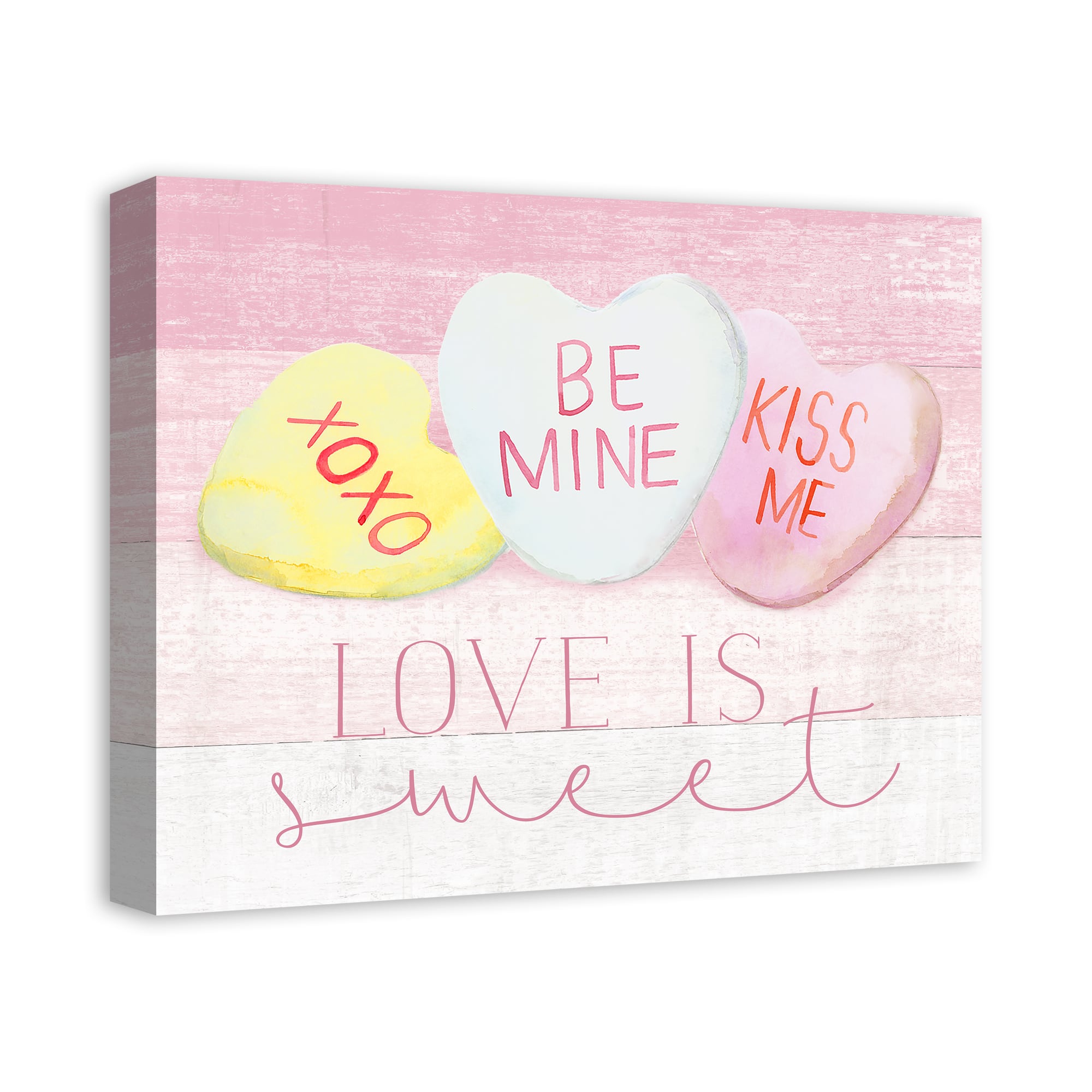 Love Is Sweet Candy Hearts Canvas Wall Art