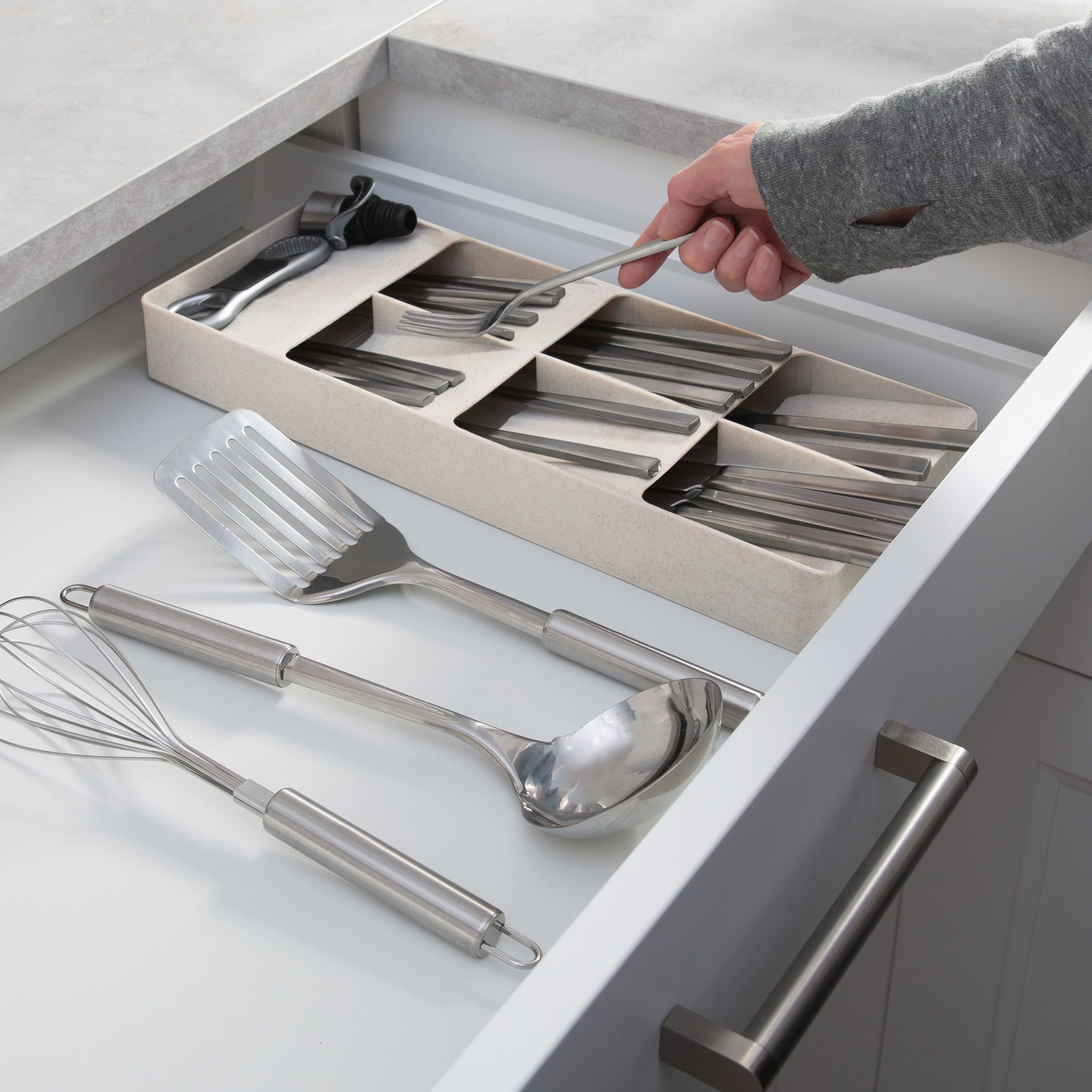 Kitchen Details Natural 7 Compartment Cutlery Organizer