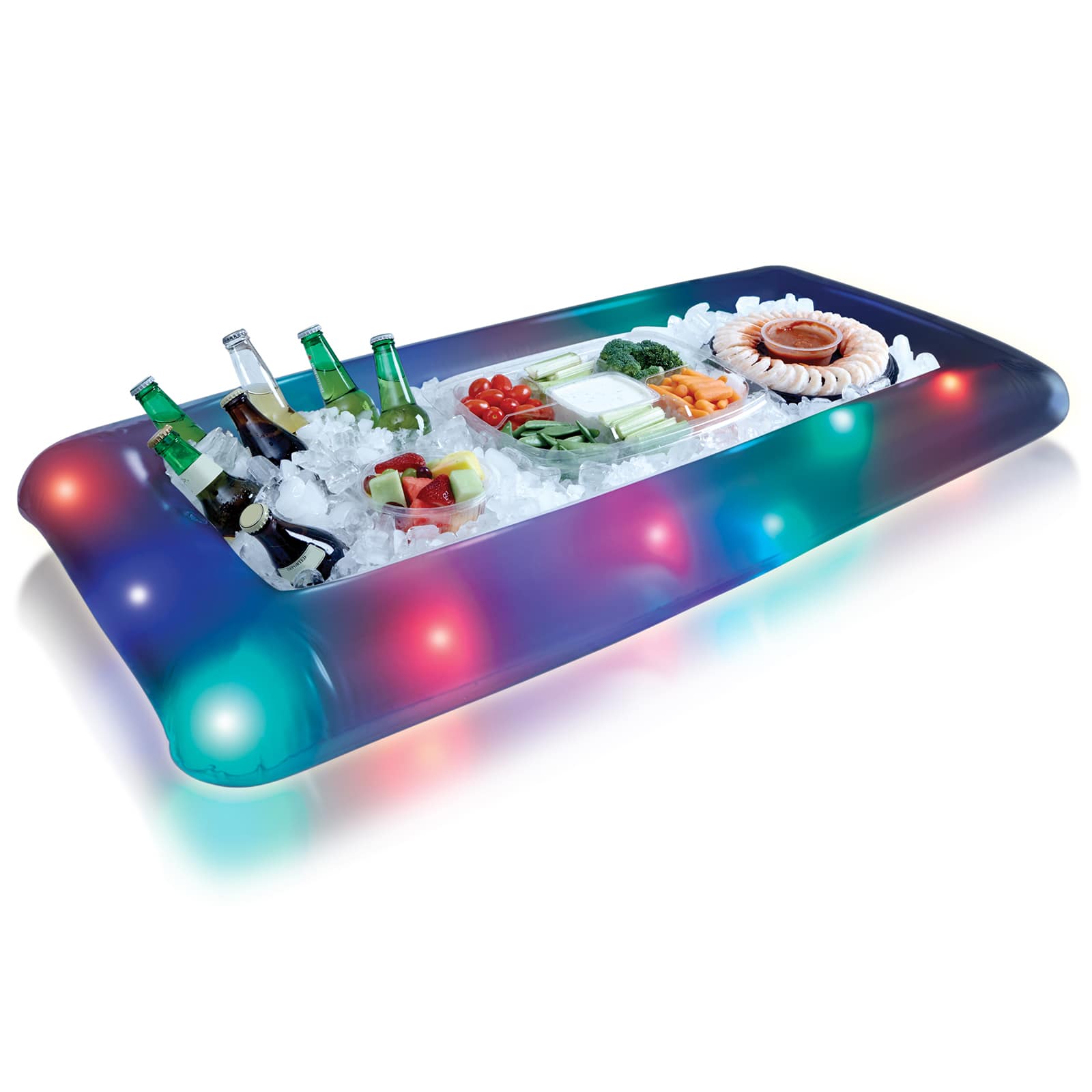 PoolCandy LiveLights&#x2122; Inflatable Illuminated LED Buffet Snack Cooler