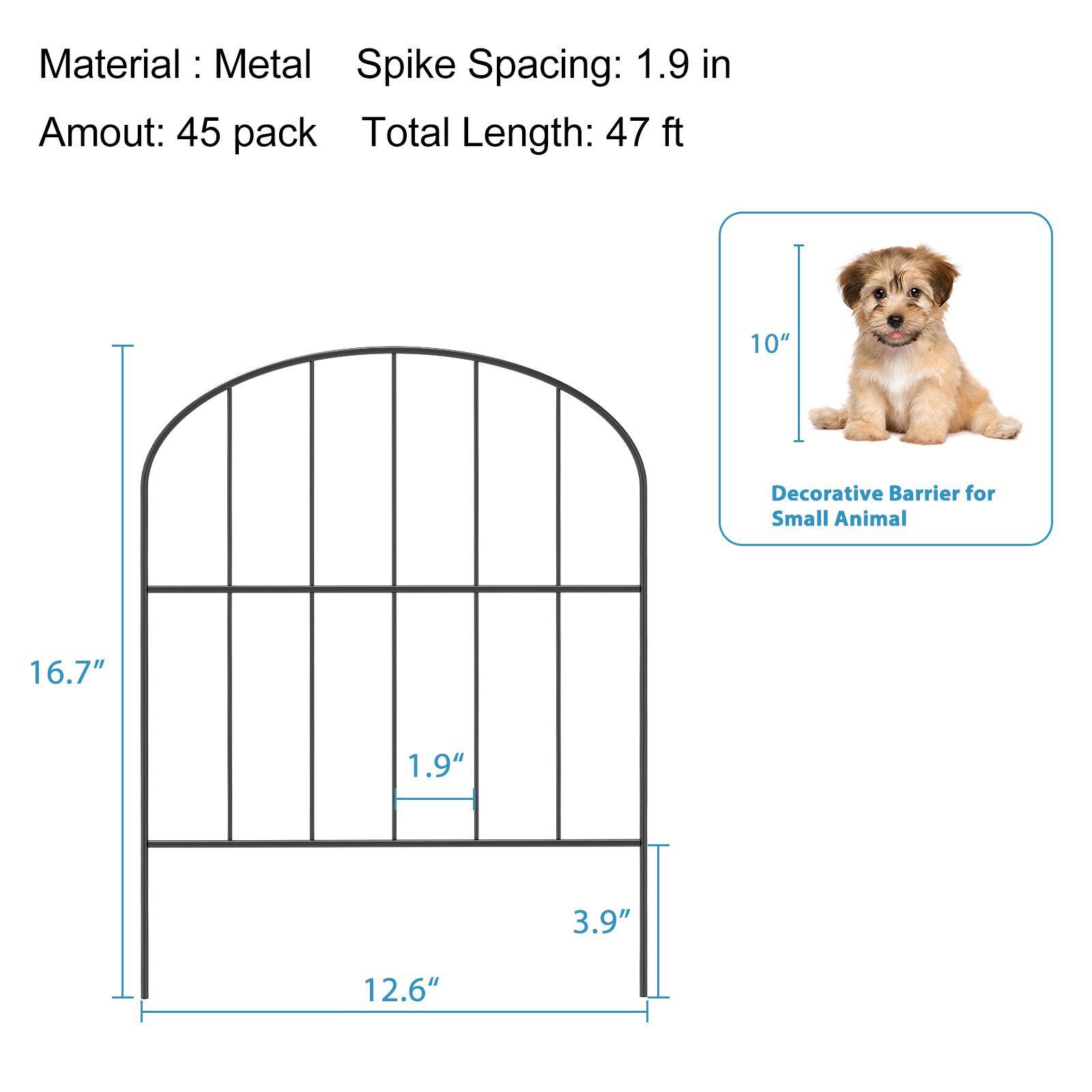 NEX 47ft. Black Decorative Arch Garden Fence