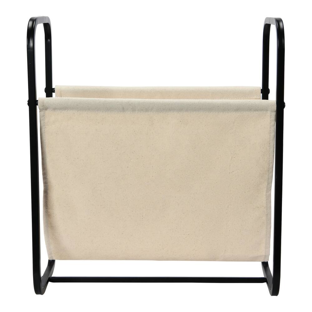 Household Essentials 20&#x22; Canvas &#x26; Metal Magazine Rack