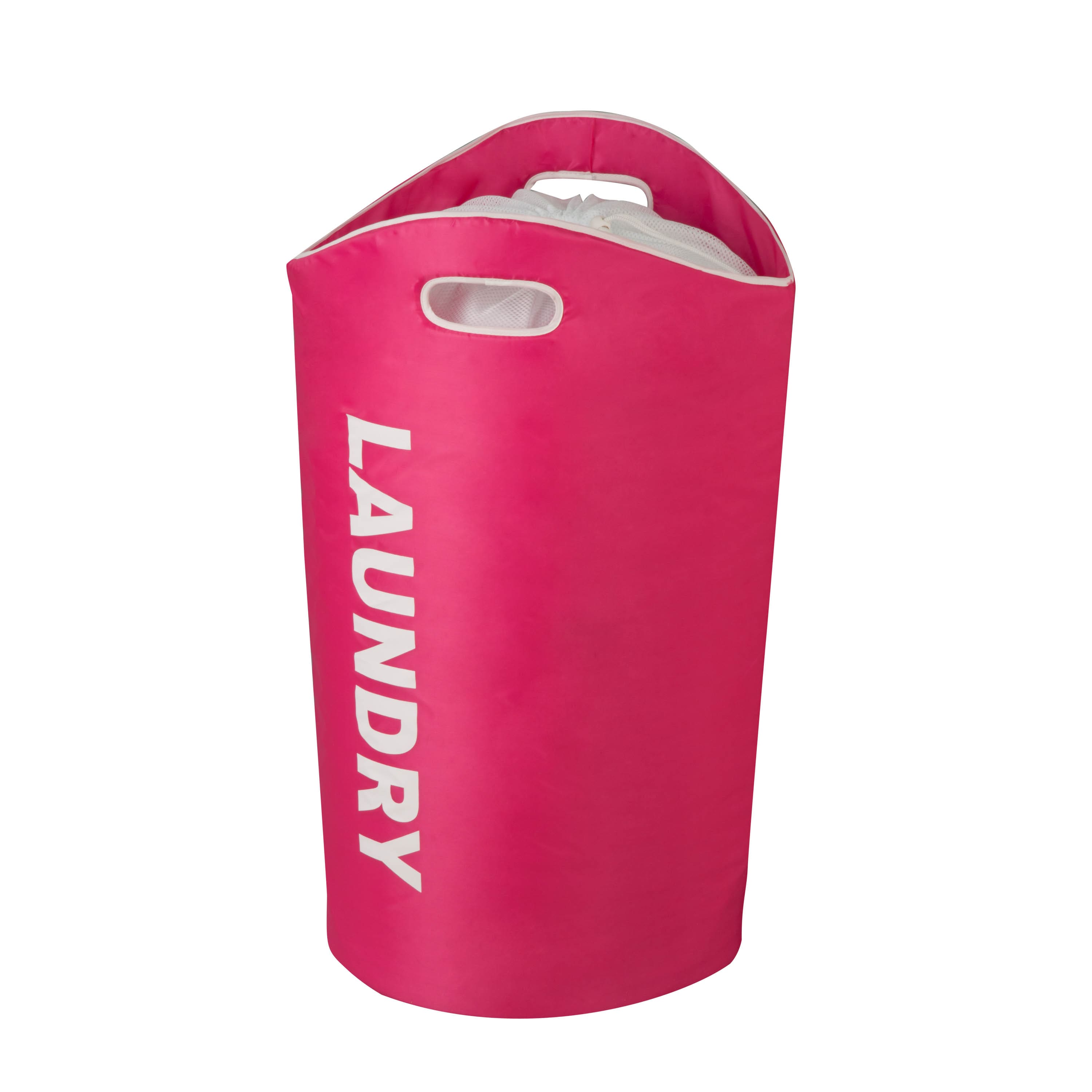 Honey Can Do Pink Graphic Laundry Basket