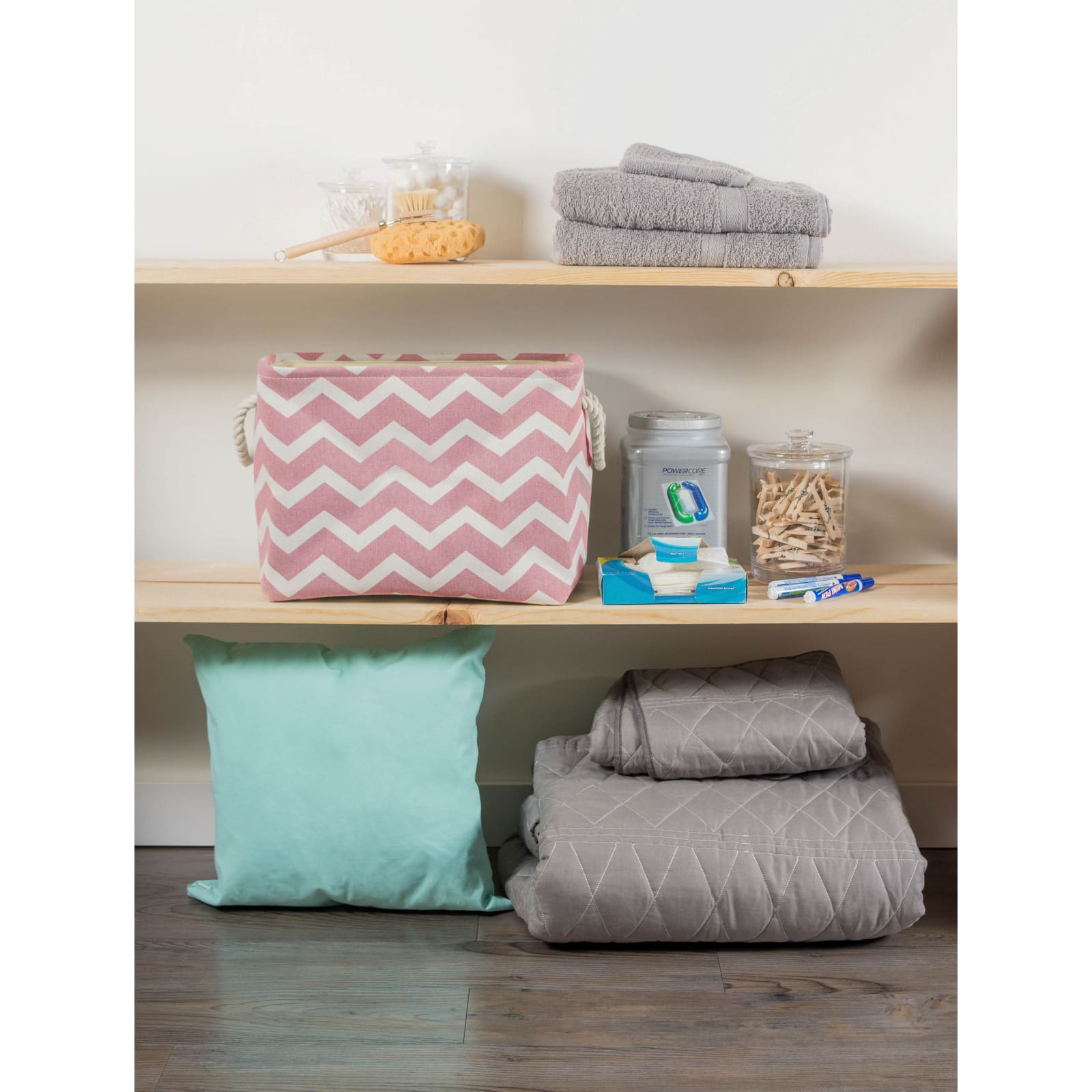 Medium Chevron Polyester Rectangle Bin