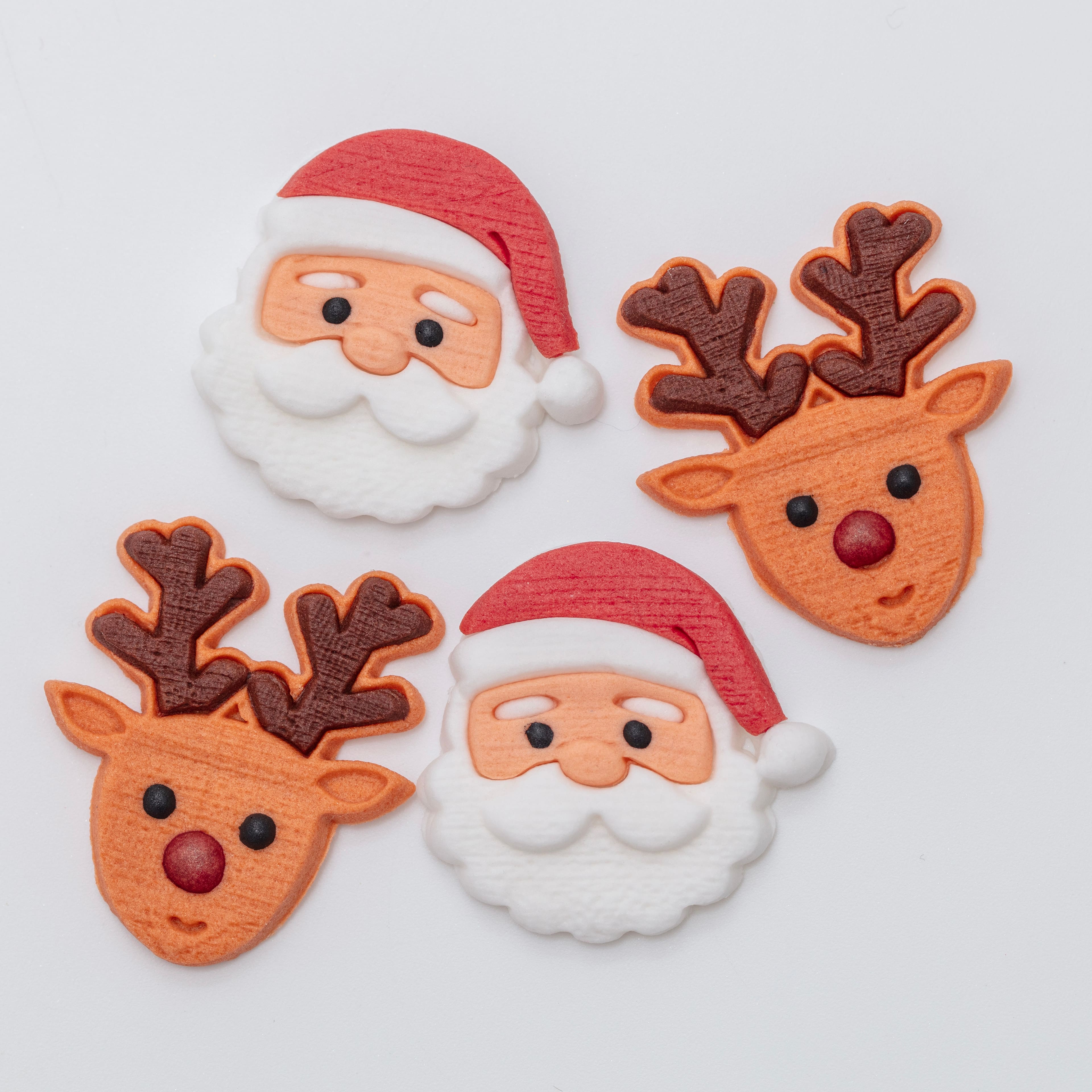 PME Cake Sweet Street® Jumbo Santa & Rudolph Icing Decorations