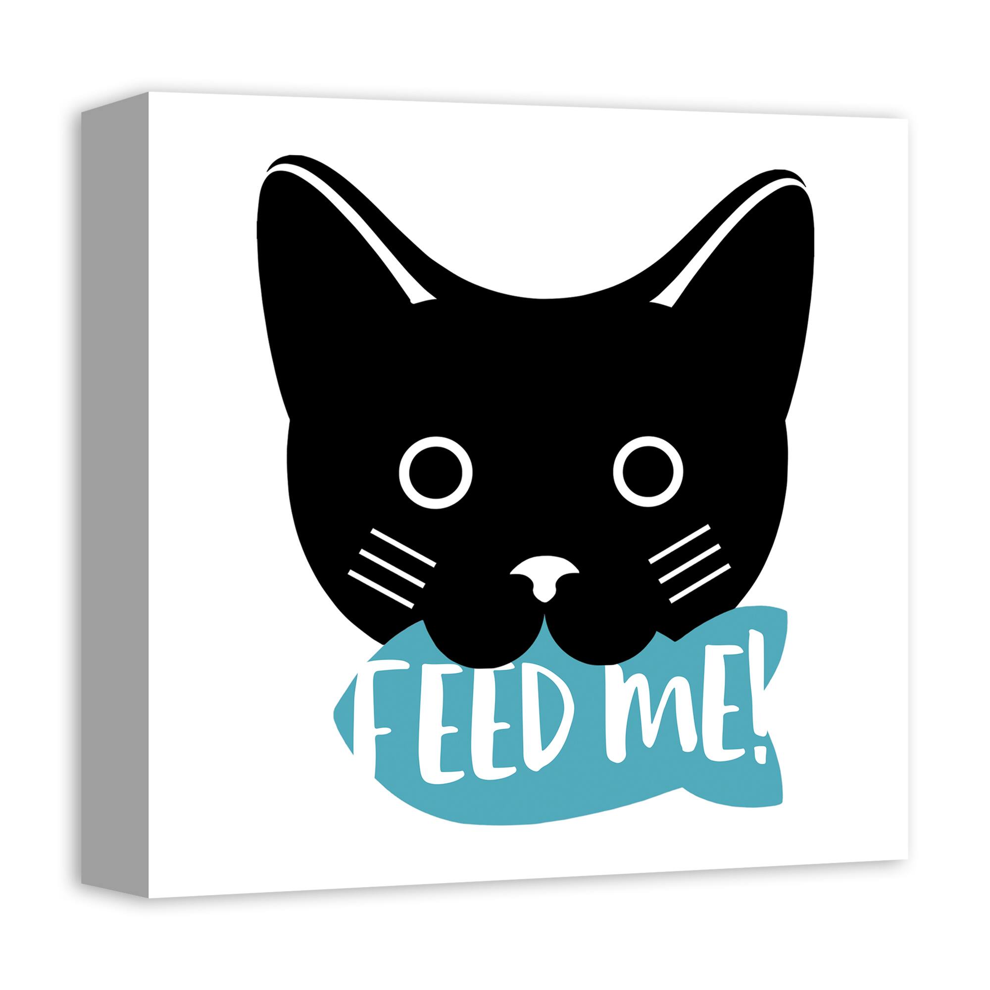 Feed Me Cat Canvas Wall Art