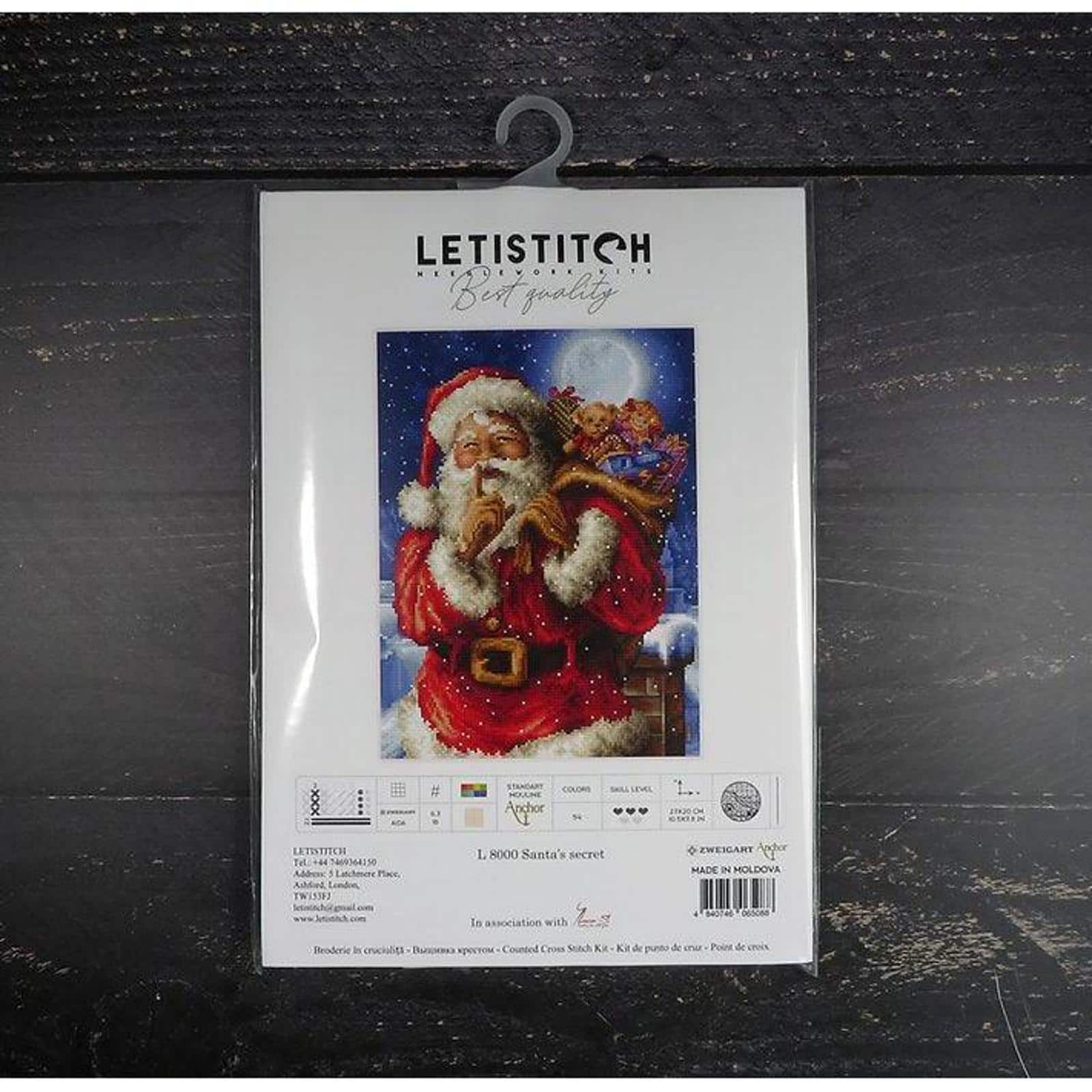 Letistitch Santa&#x27;s Secret Counted Cross Stitch Kit