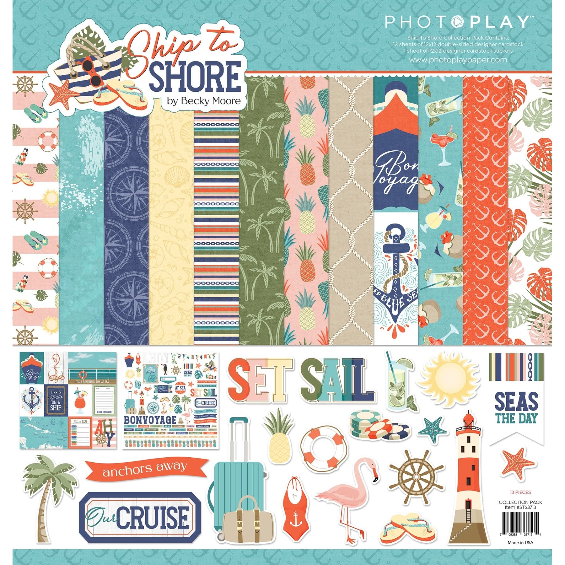 Photoplay Paper Ship To Shore Collection Pack, 12&#x22; x 12&#x22;