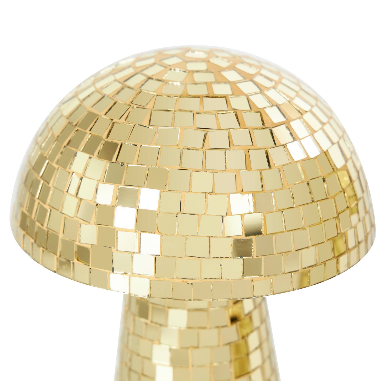 Gold Mushroom Mosaic Mirrored Sculpture Set