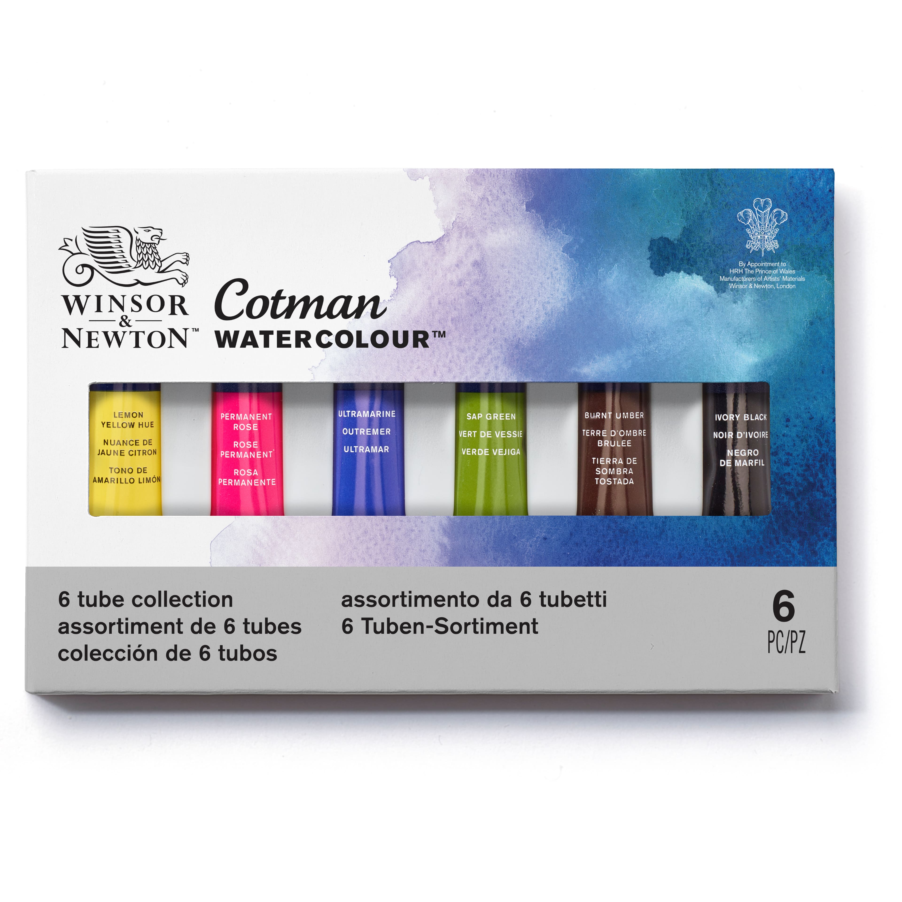 Winsor &#x26; Newton&#x2122; Cotman Watercolour&#x2122; 6 Color Paint Tube Set