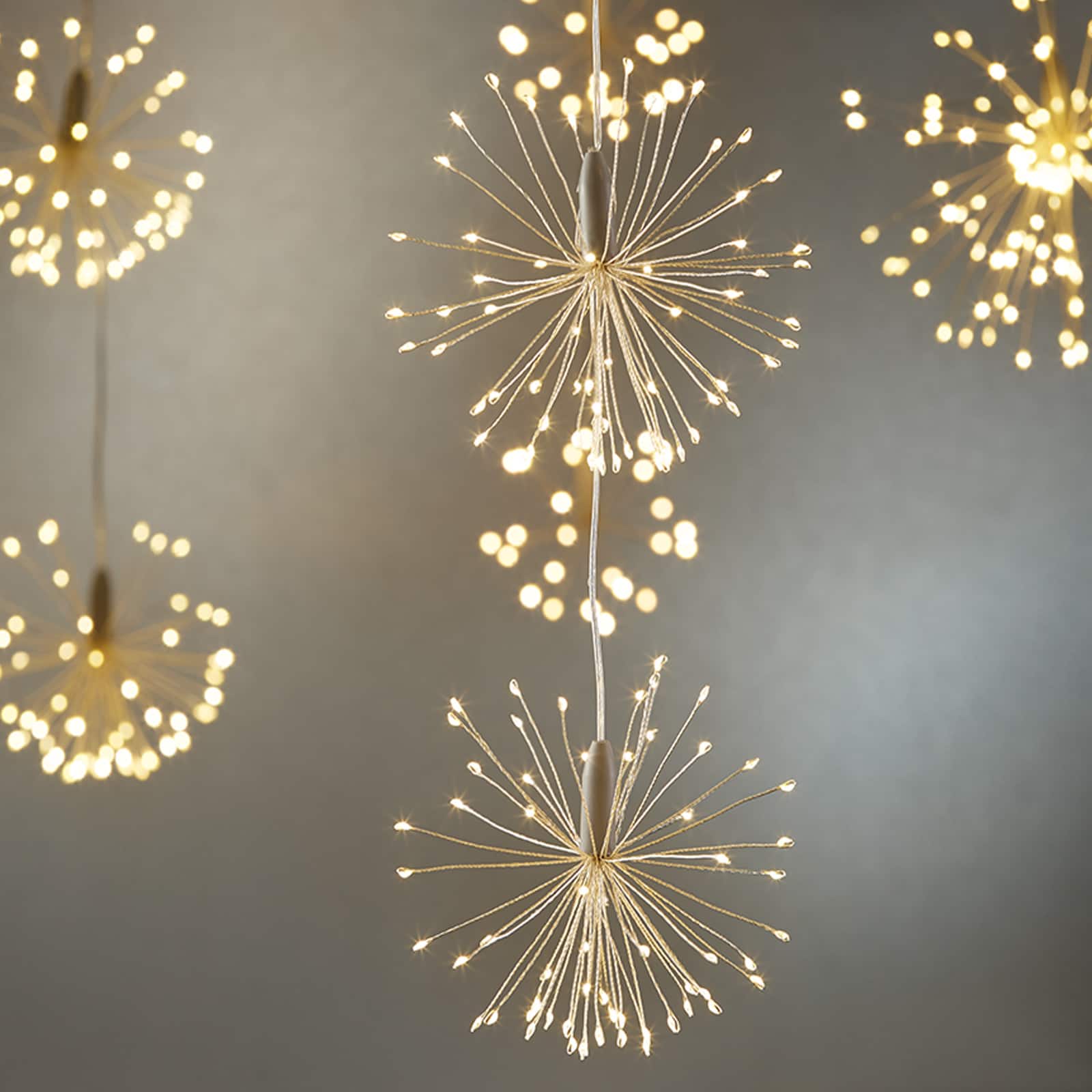 6 Starburst Fixtures each with 25 Lights Starburst LED Fairy String Lights 