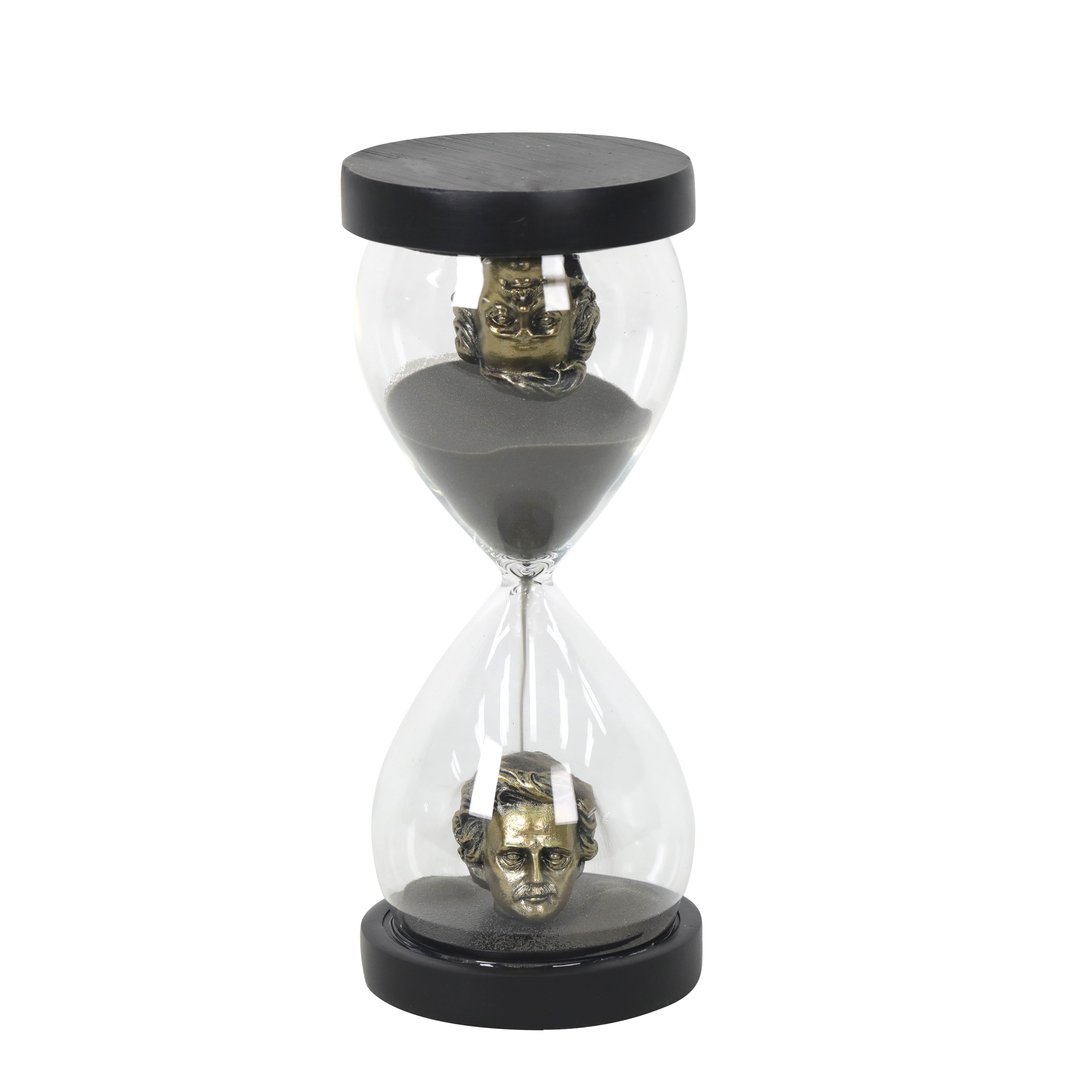 8.25&#x22; Black &#x26; Gold Poe&#x27;s Head Hourglass Tabletop D&#xE9;cor by Ashland&#xAE;