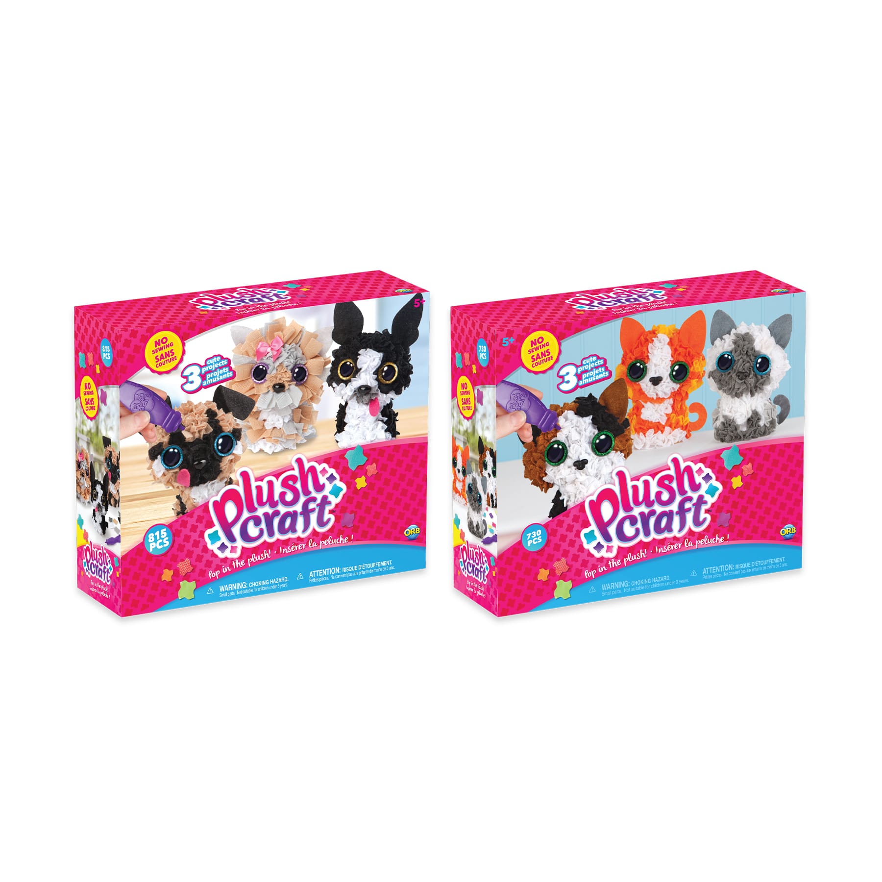 12 Pack: Assorted PlushCraft™ 3D Fabric Puppy Craft Kit