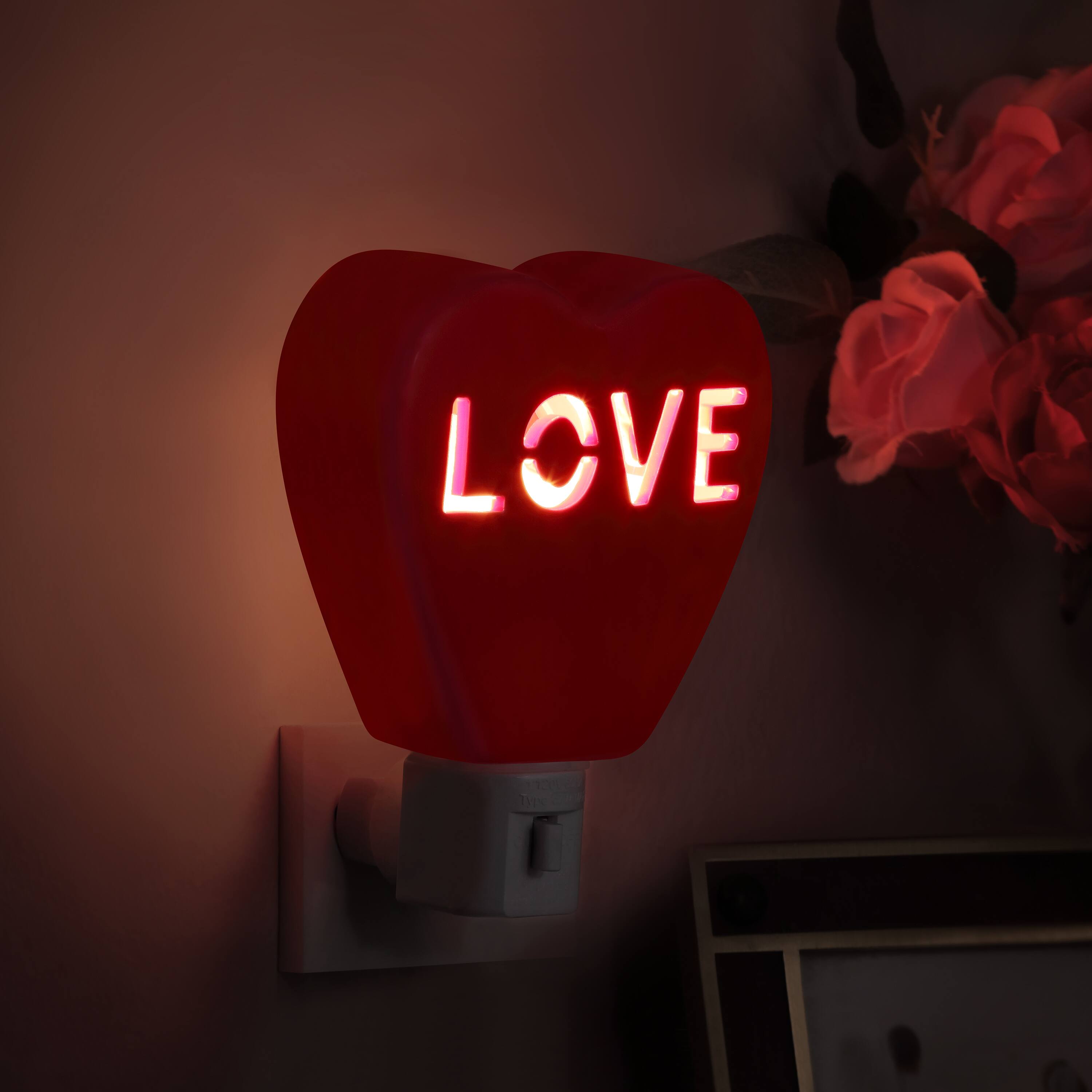 Miss Valentine Red Ceramic Candy Heart Love Nightlight