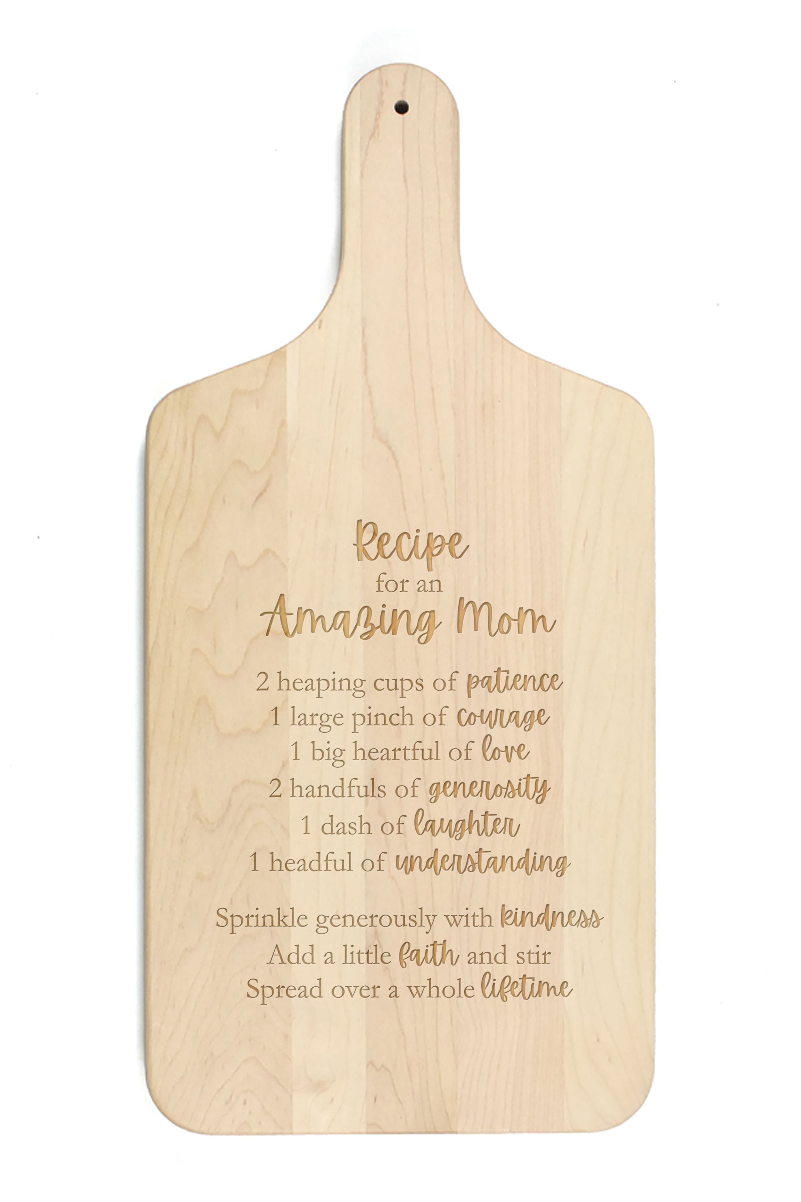 17" Recipe for an Amazing Mom Maple Paddle Cutting Board