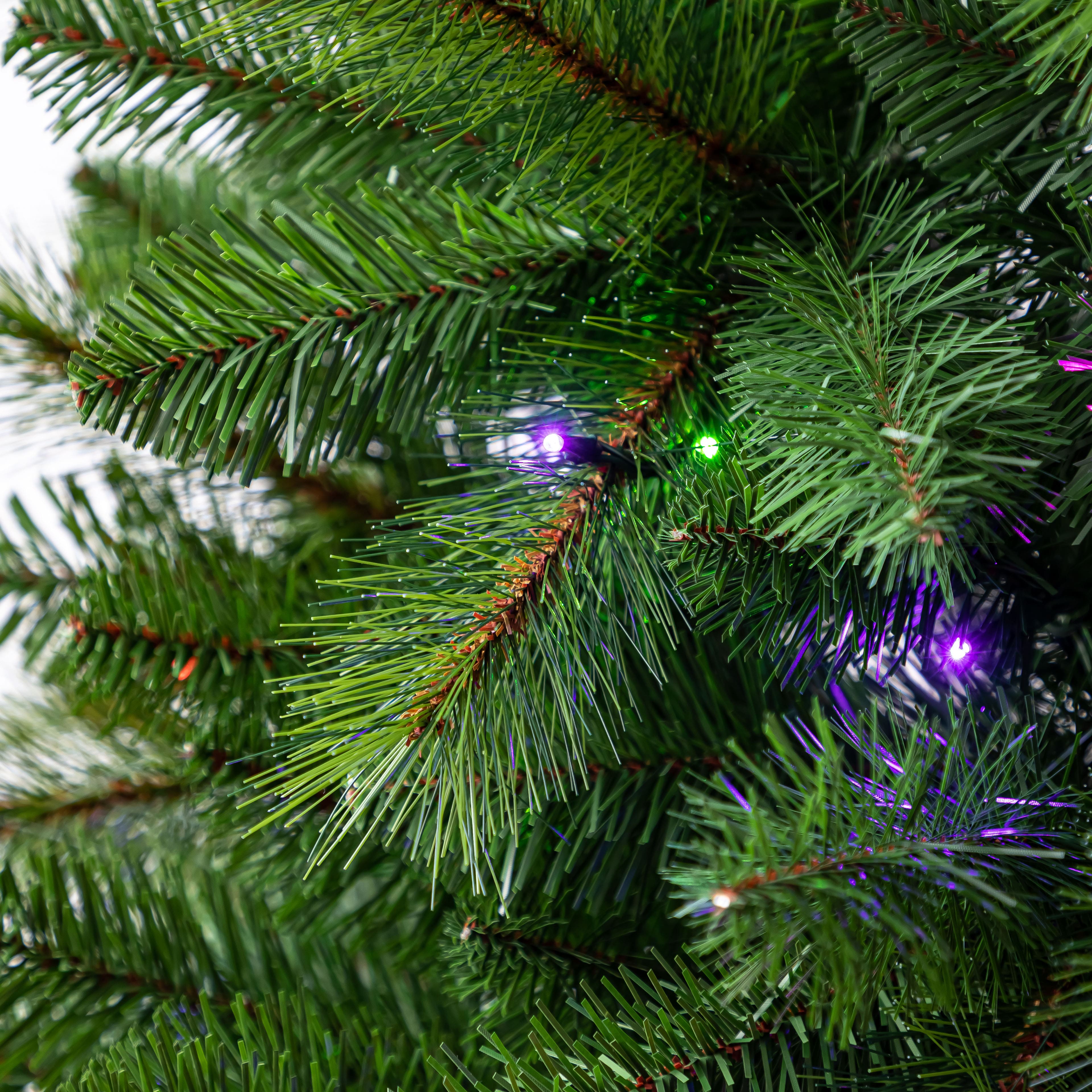 7ft. Pre-Lit Hudson Pine Artificial Christmas Tree, LumaDazzle&#x2122; Color Changing Twinkle LED Lights