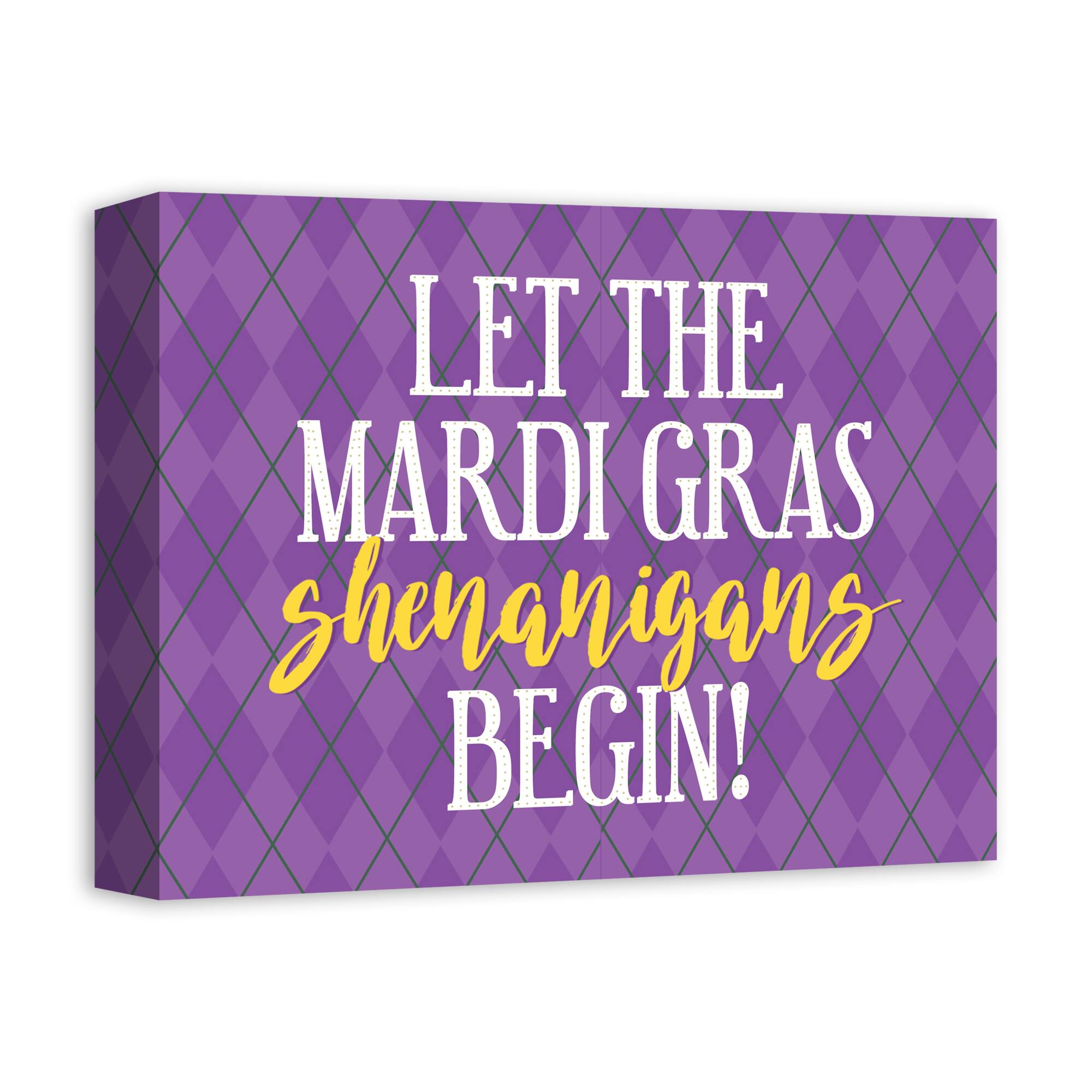 Let Shenanigans Begin Mardi Gras Canvas Wall Art