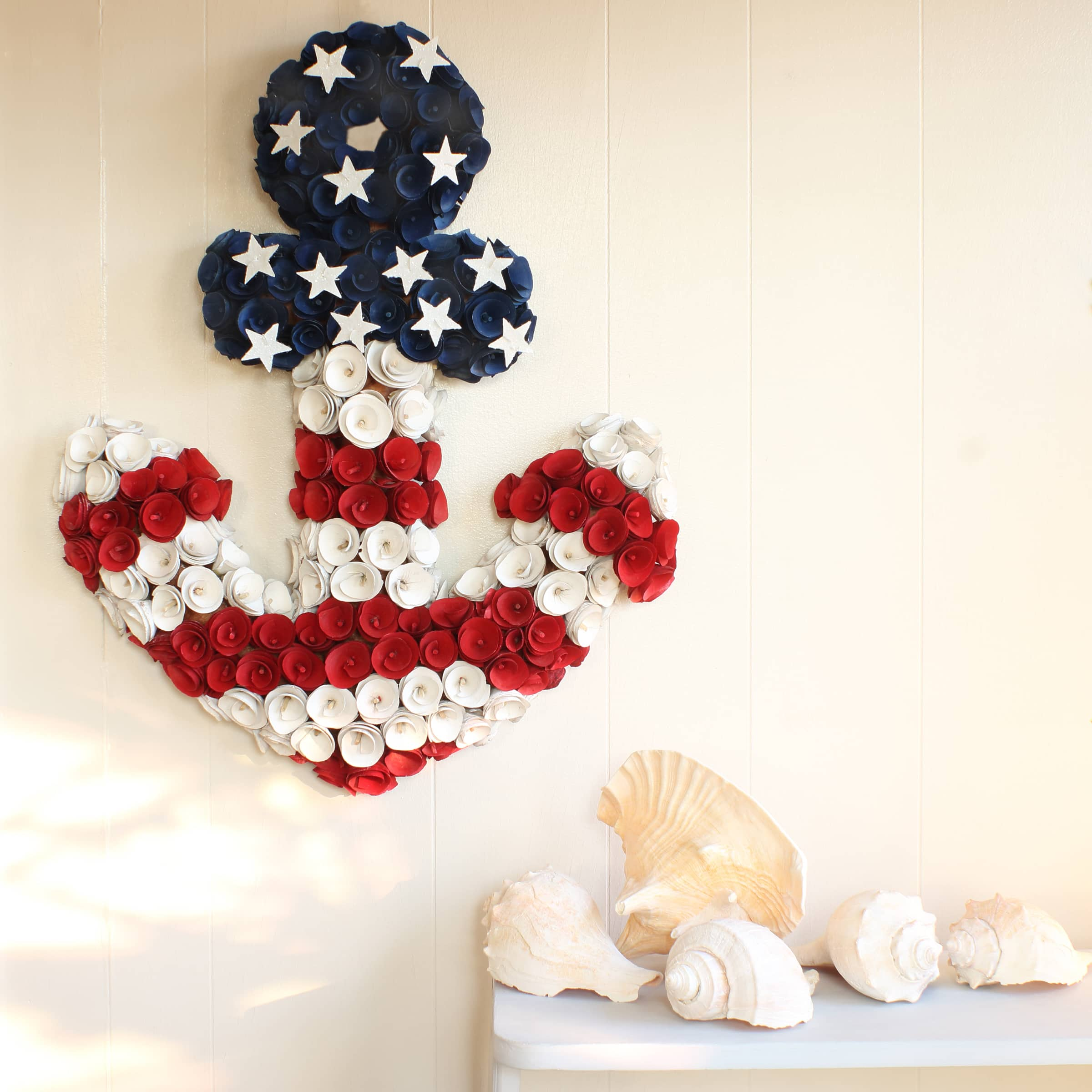 20&#x22; Red, White &#x26; Blue Anchor Decoration