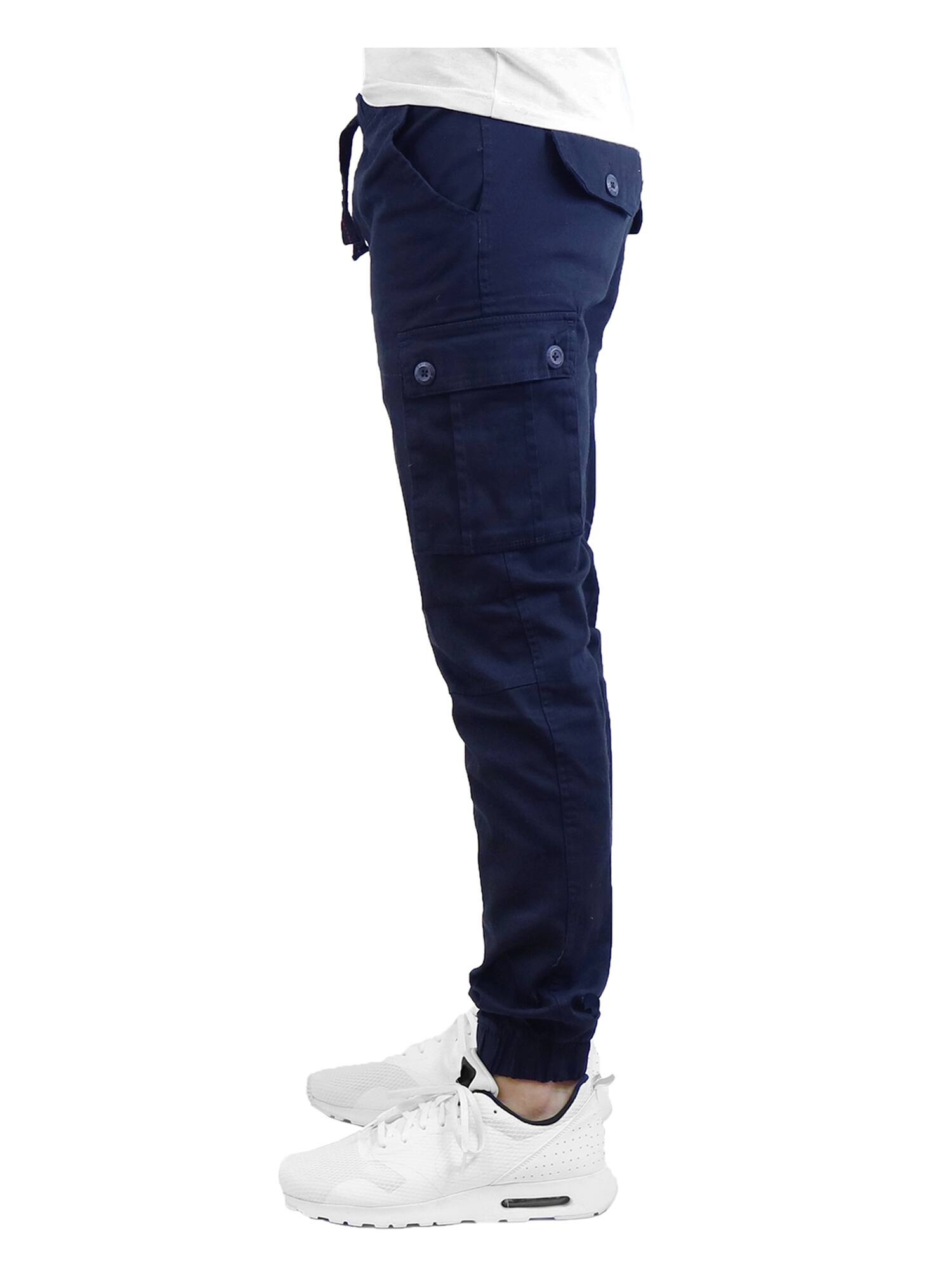 Galaxy by Harvic Slim Fit Cotton Stretch Twill Men&#x27;s Cargo Joggers