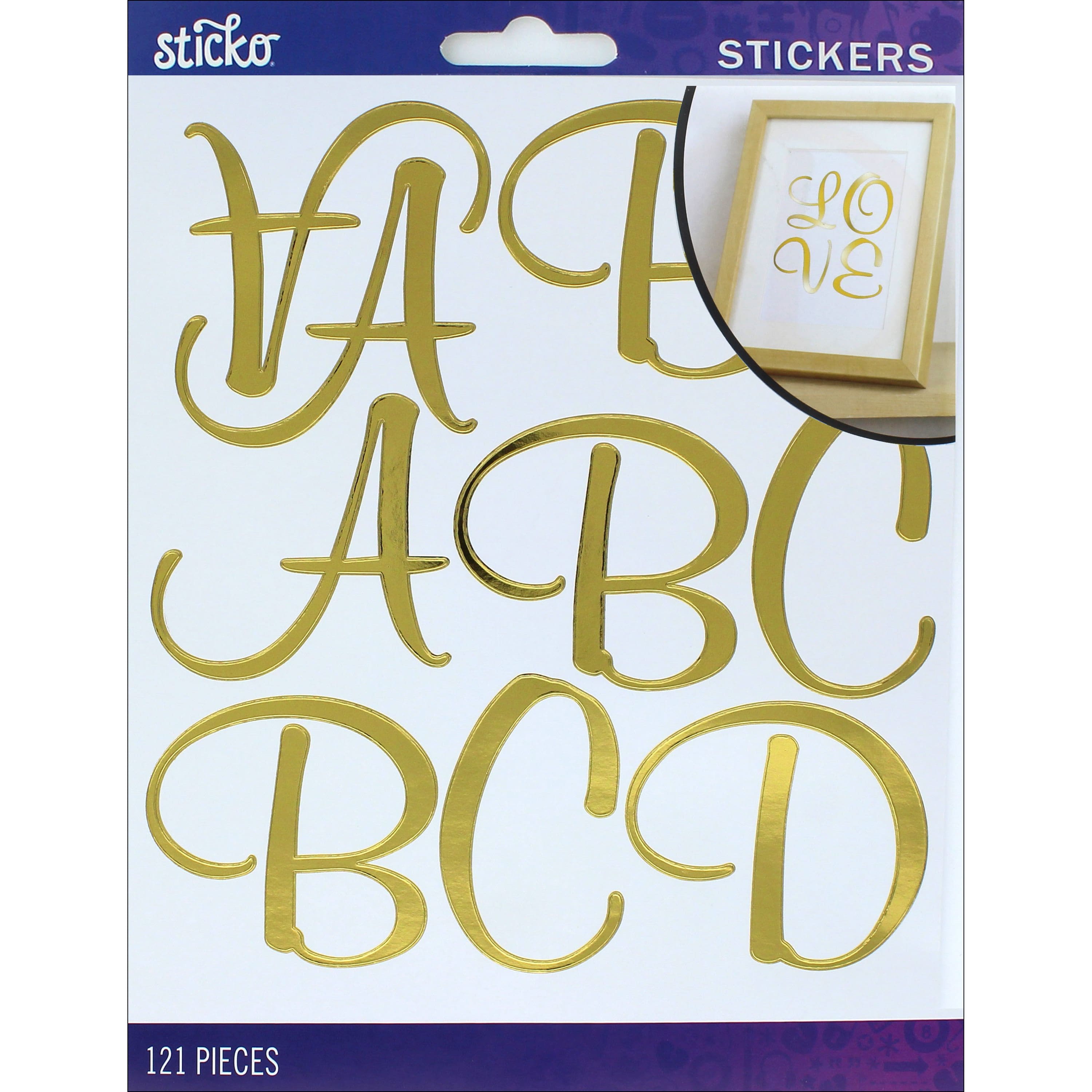 Sticko Alphabet Stickers - Gold Foil Script