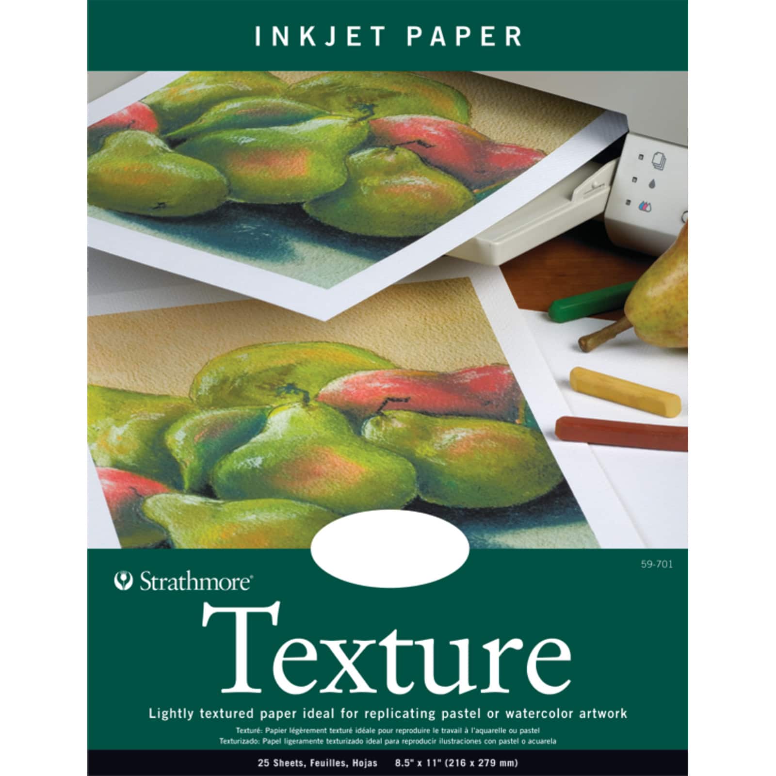 Pacific Inkjet Fine Art Watercolor Paper (11x17), 25 Sheets Textured  Bright Whi