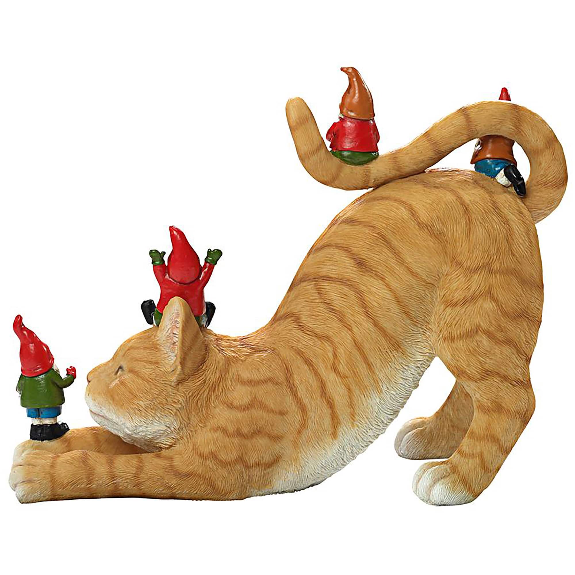 Design Toscano 14.5&#x22; Catatonic Gnome Feline Frenzy Statue