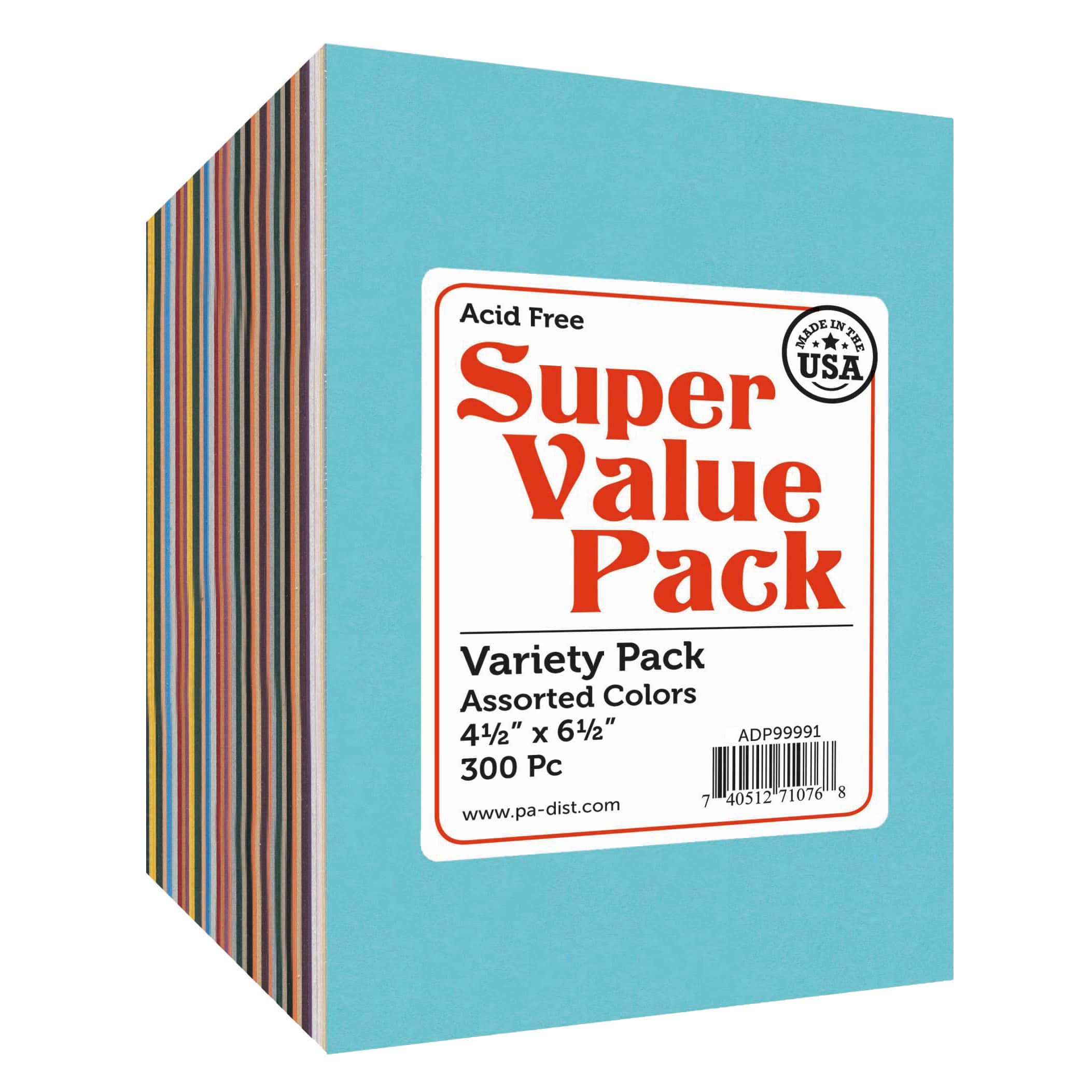 PA Paper&#x2122; Accents Super Value 4.5&#x22; x 6.5&#x22; Variety Pack Cardstock, 300 Sheets 