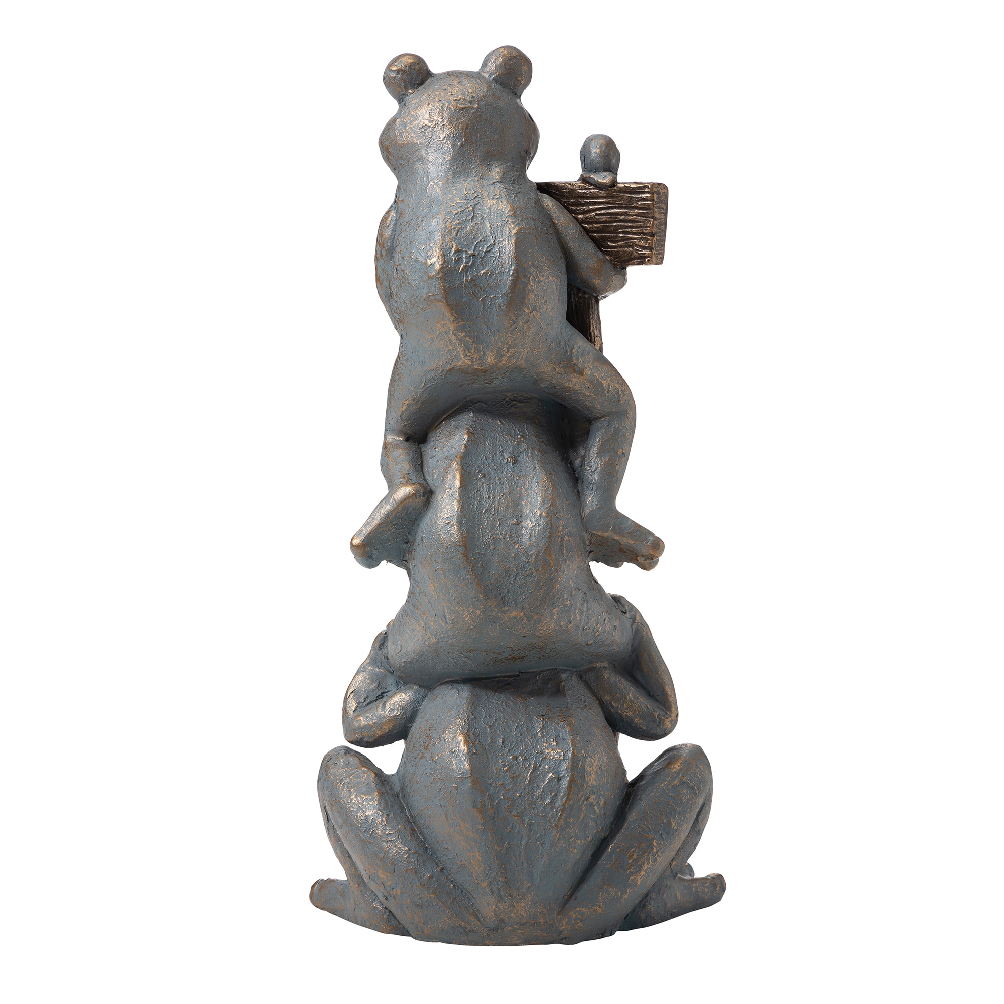 Glitzhome&#xAE; 28&#x22; Bronze Stacked Frog Statue