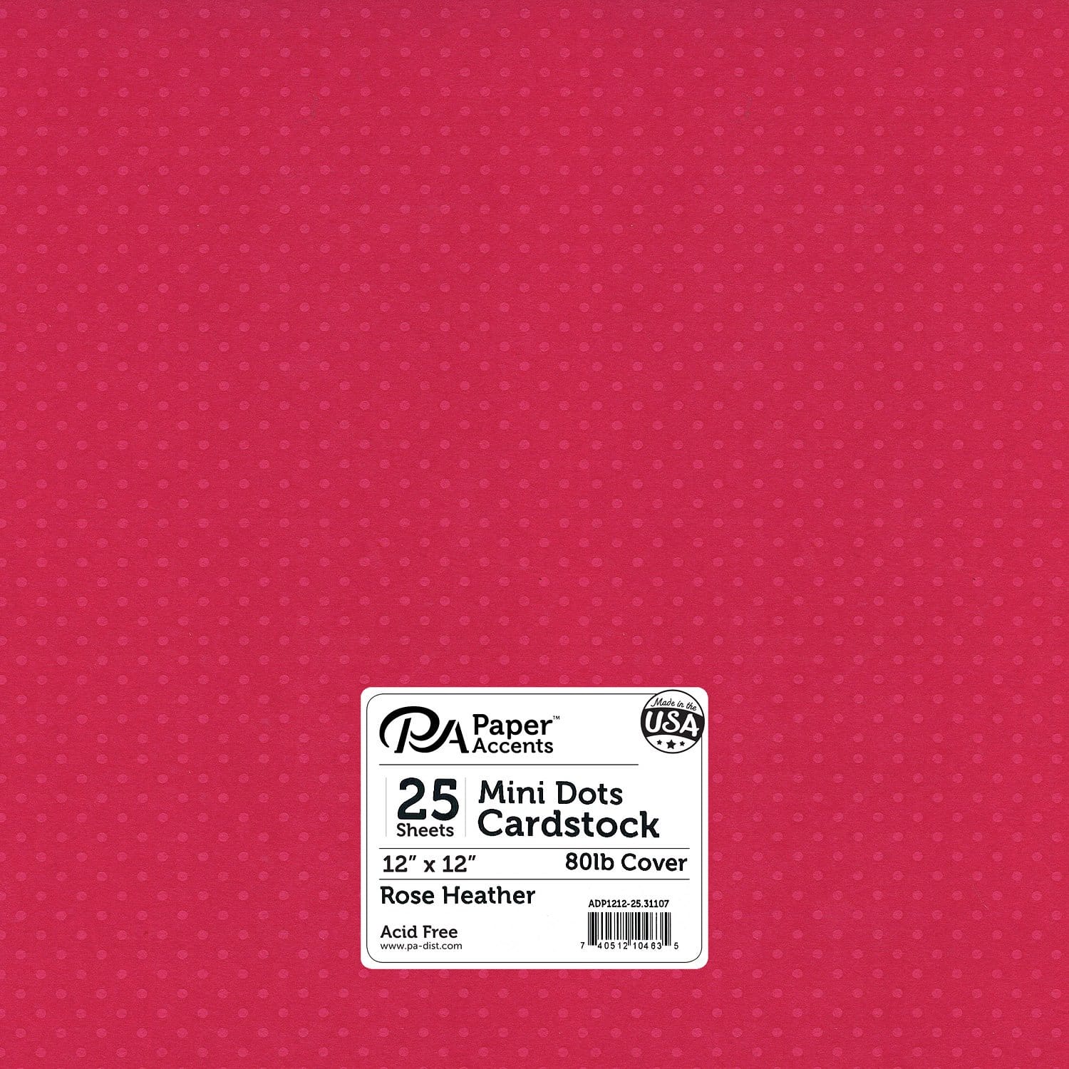 PA Paper™ Accents 12 x 12 80lb. Mini Dot Cardstock, 25 Sheets