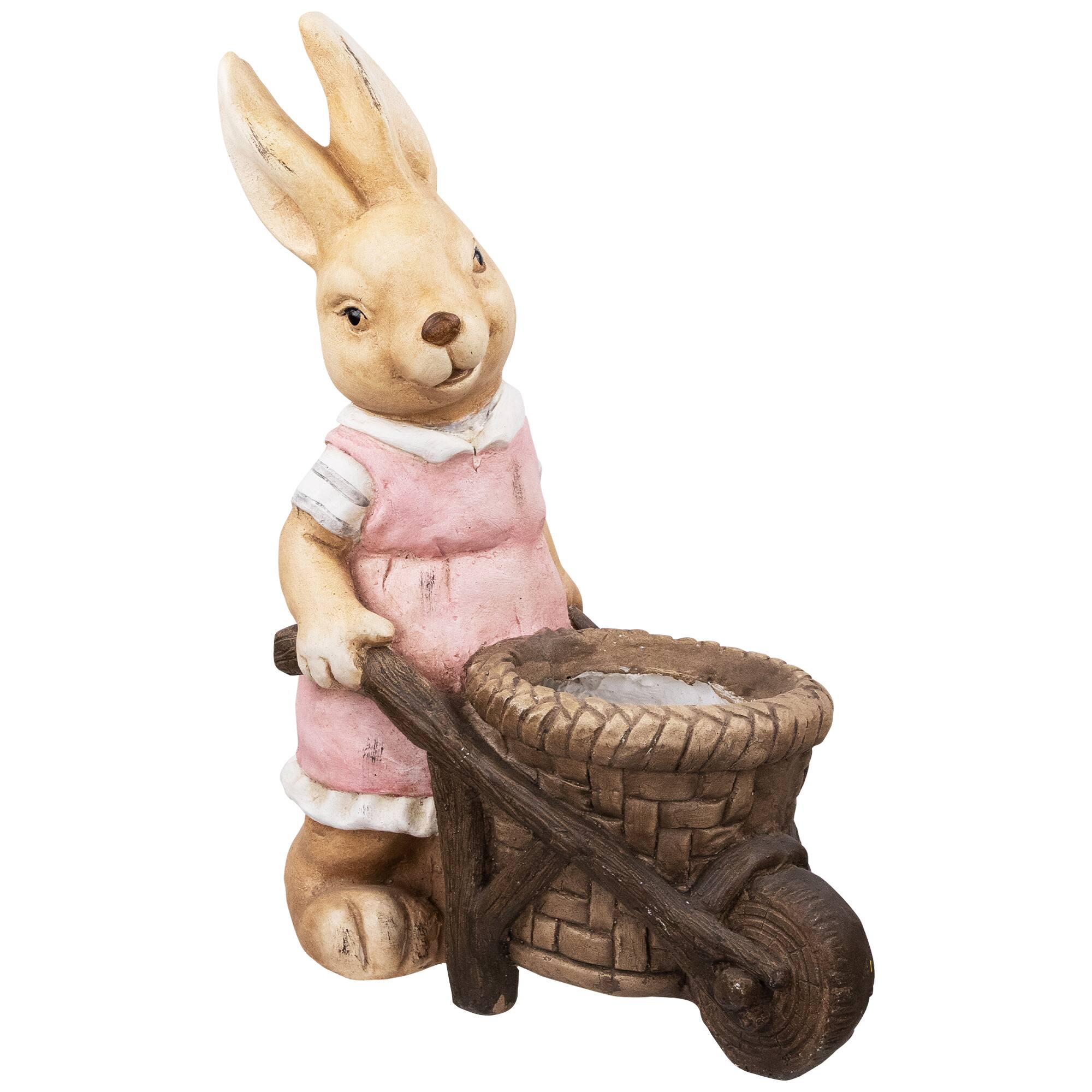 18.75" Girl Rabbit Outdoor Easter Garden Planter