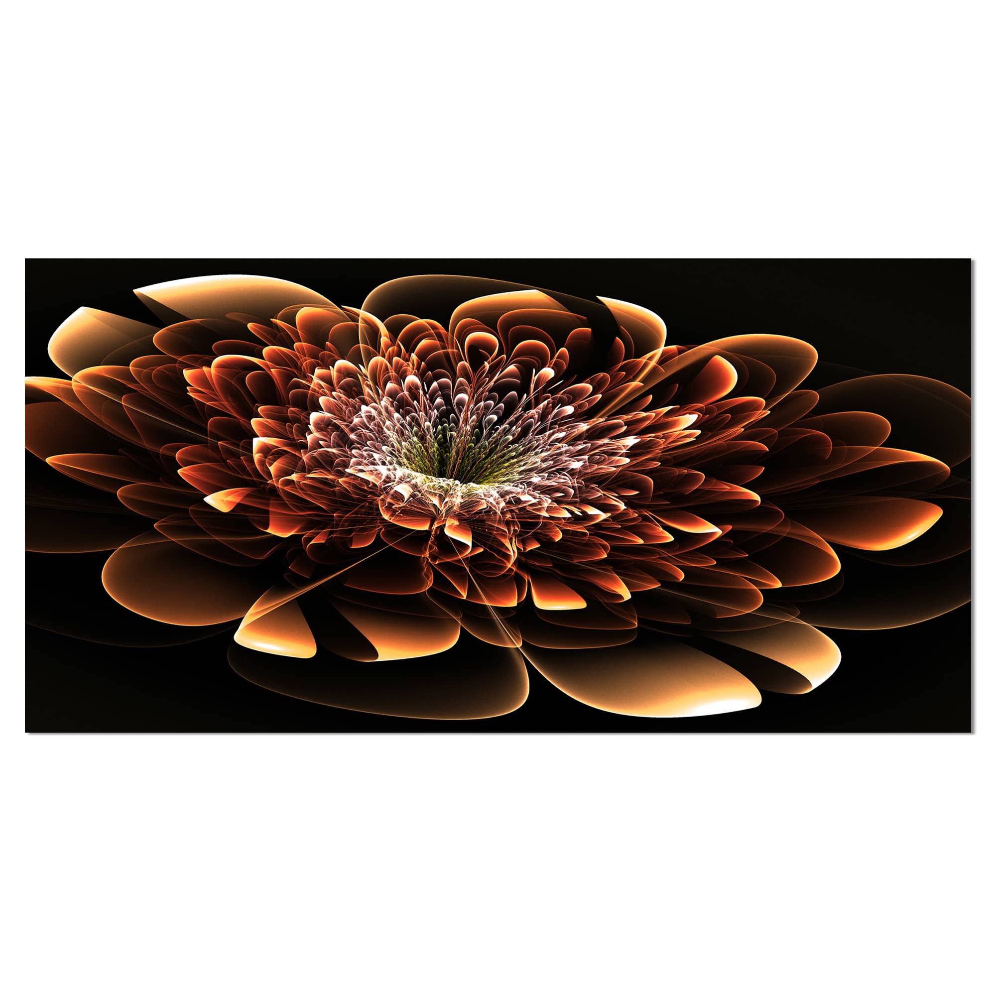 Designart - Brown Fractal Flower - Modern Floral Canvas Art Print