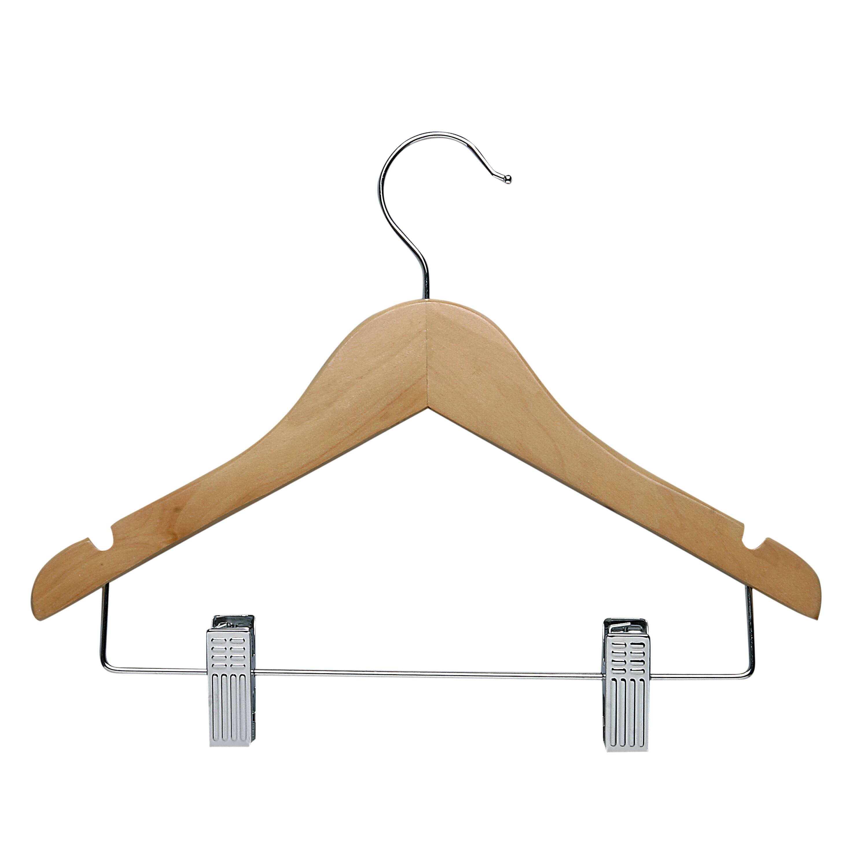 Honey Can Do Kids Wood Hangers With Clips, 10ct.