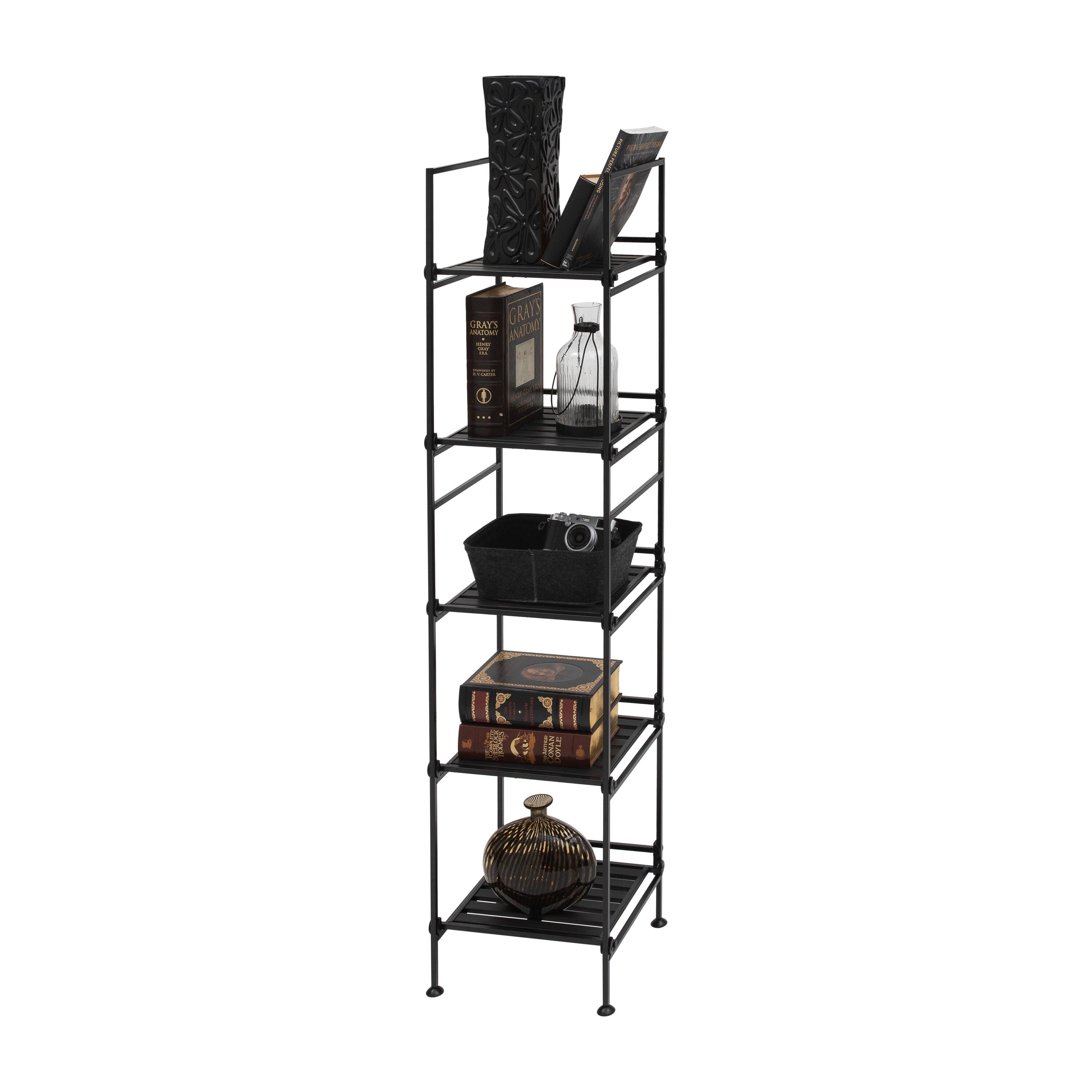 Organize It All Espresso 5 Tier Square Freestanding Shelf